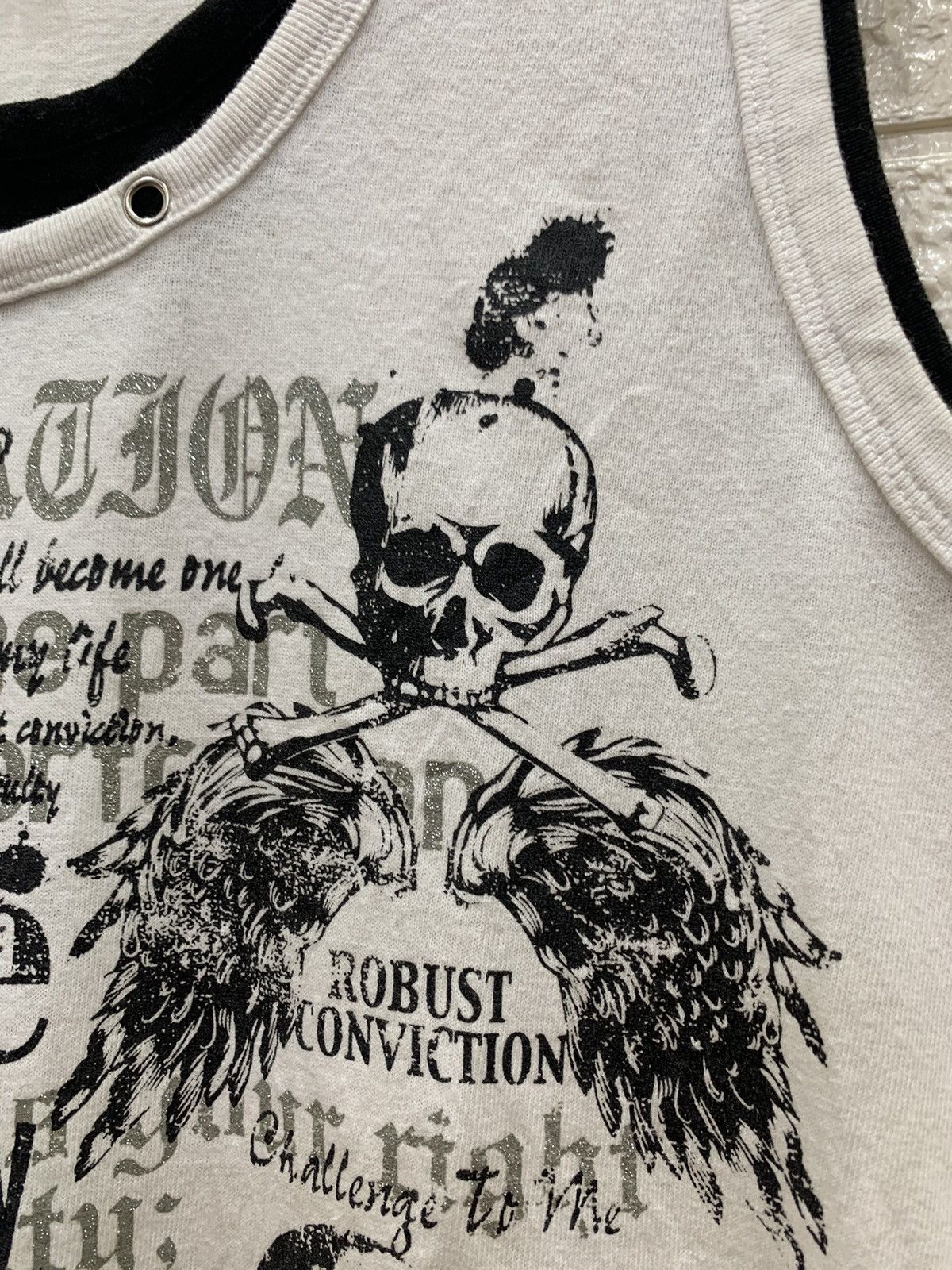 14th Addiction × Japanese Brand × KMRii Y2k Wild Life poem skull poem double layer punk tanktop Size US M / EU 48-50 / 2 - 5 Thumbnail