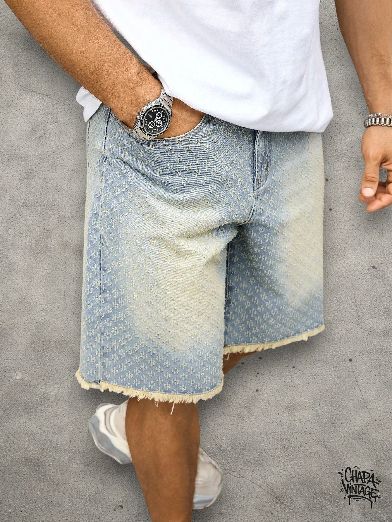 Vintage Washed ripped denim shorts Size US 32 / EU 48 - 1 Thumbnail