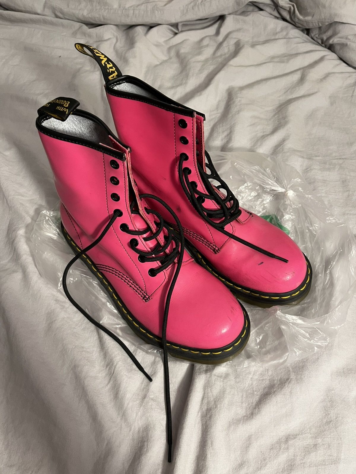 Dr. Martens Dr. Martens pink leather boots Size US 8 / IT 38 - 1 Thumbnail