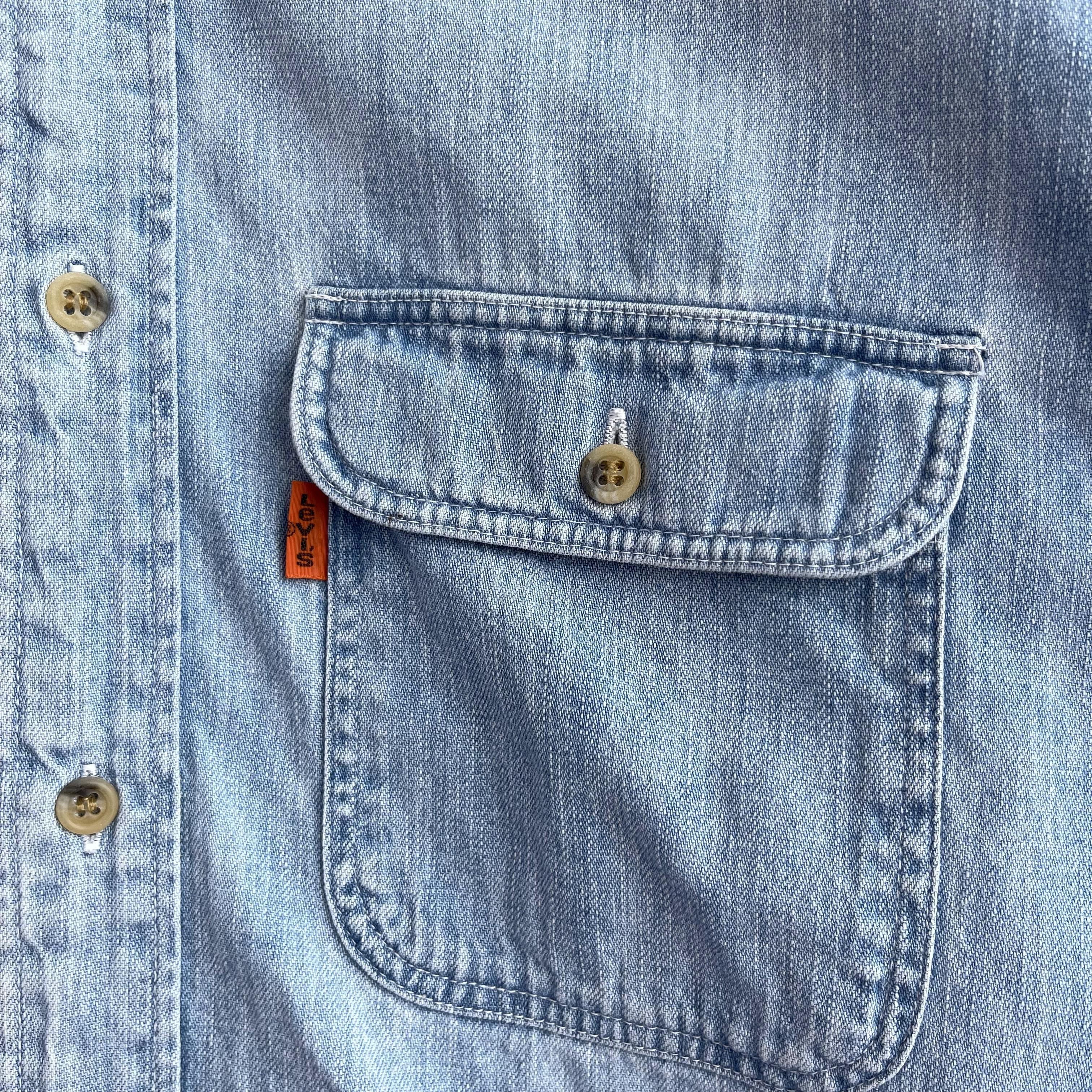 Levi's × Vintage Vintage LEVIS Orange Tab Denim Workers Button Up Shirt Size US M / EU 48-50 / 2 - 3 Thumbnail