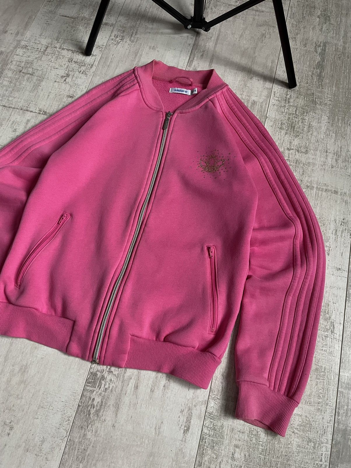 Adidas Vintage Y2K Adidas 00’s Pink Track Jacket SWAG Big Logo RARE Size US M / EU 48-50 / 2 - 4 Thumbnail