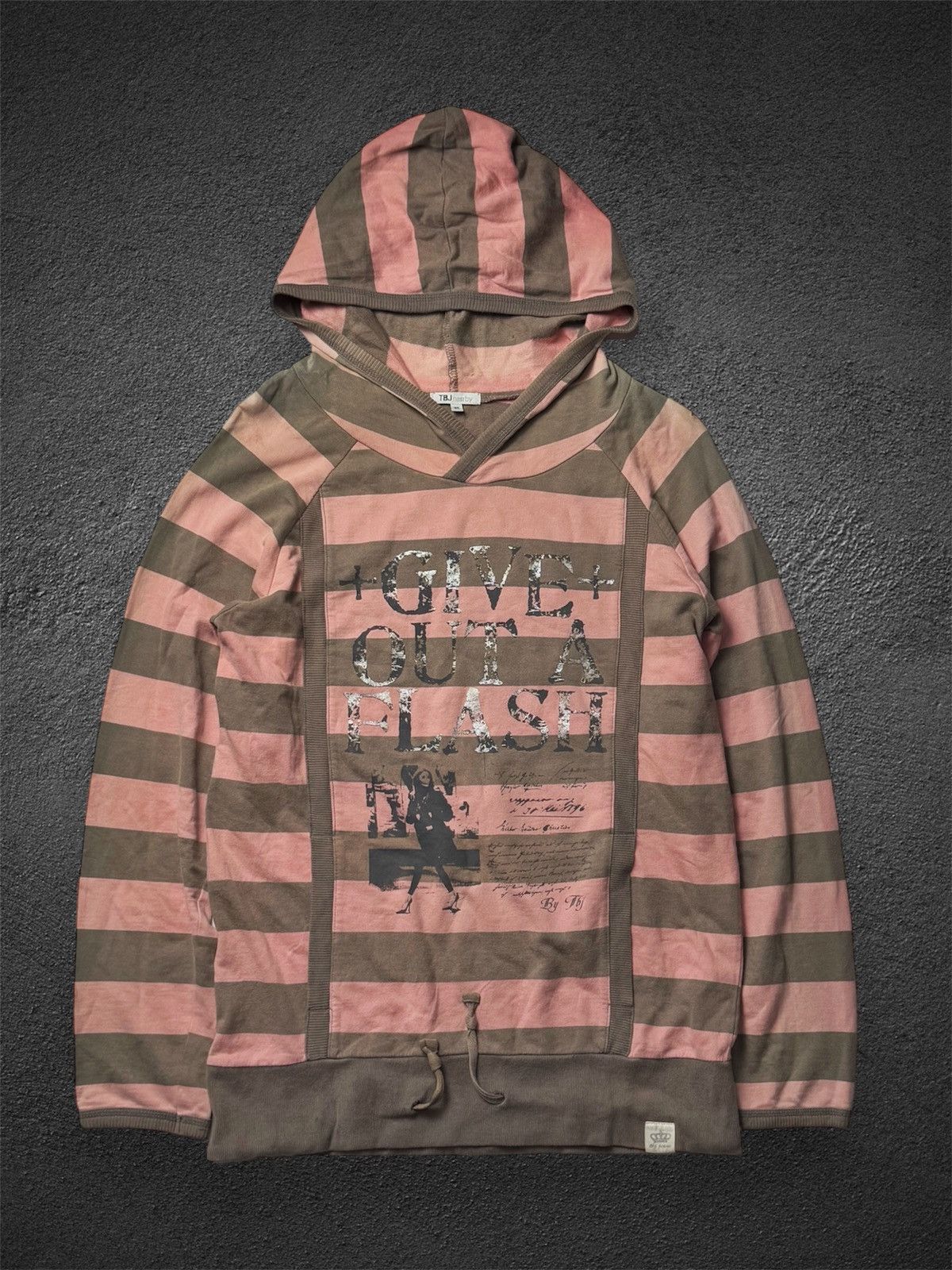 If Six Was Nine × Japanese Brand × Le Grande Bleu (L.G.B.) 2000s Hoodie Poem Stripe By Tbjnearby Lgb Ifsix Style Size US M / EU 48-50 / 2 - 1 Thumbnail