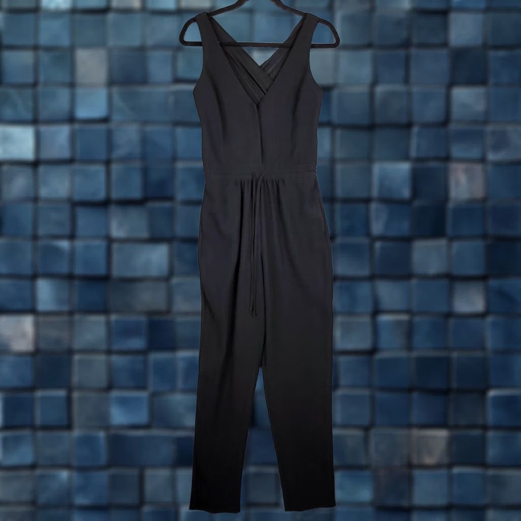Sam Edelman Sam Edelman Women’s black V-neck Tie Waist Sleeveless Jumpsuit XS Size 26" / US 2 / IT 38 - 1 Thumbnail