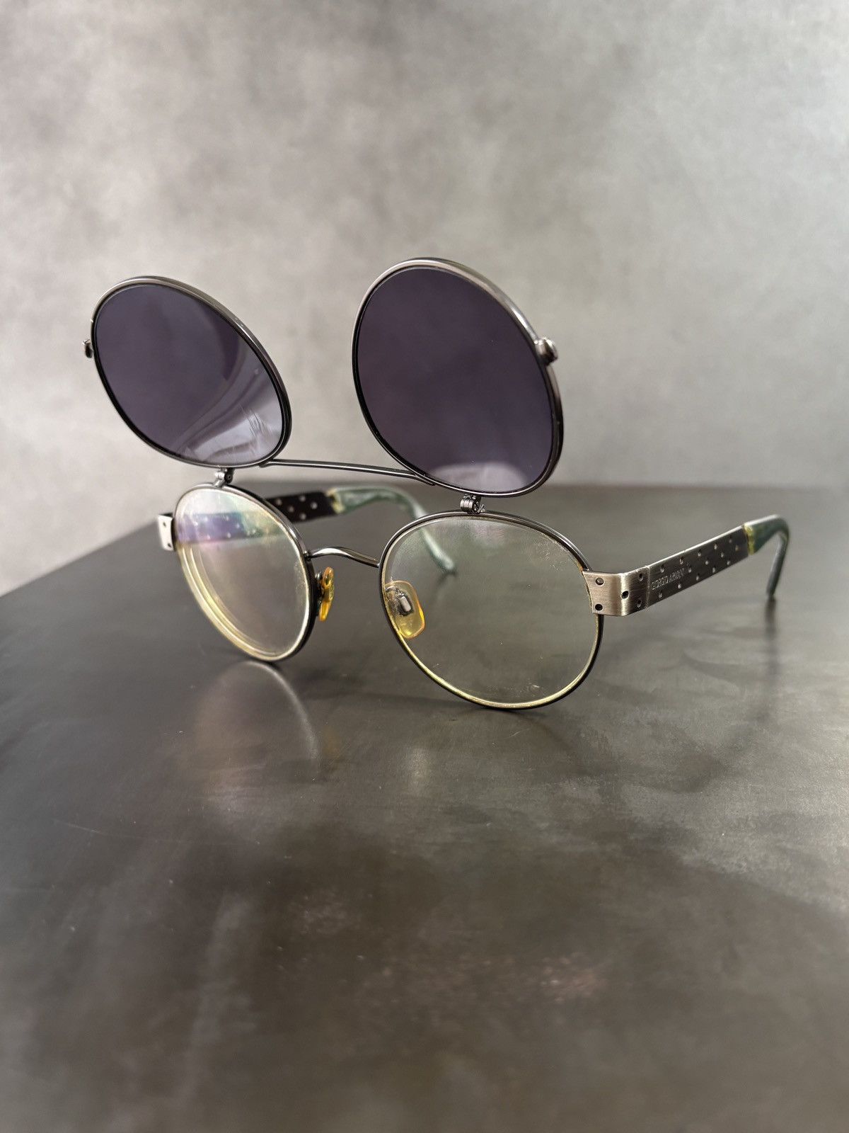 Giorgio Armani Vintage Giorgio Armani Sunglasses Frames Flip Up Glasses 657 Size ONE SIZE - 24 Thumbnail