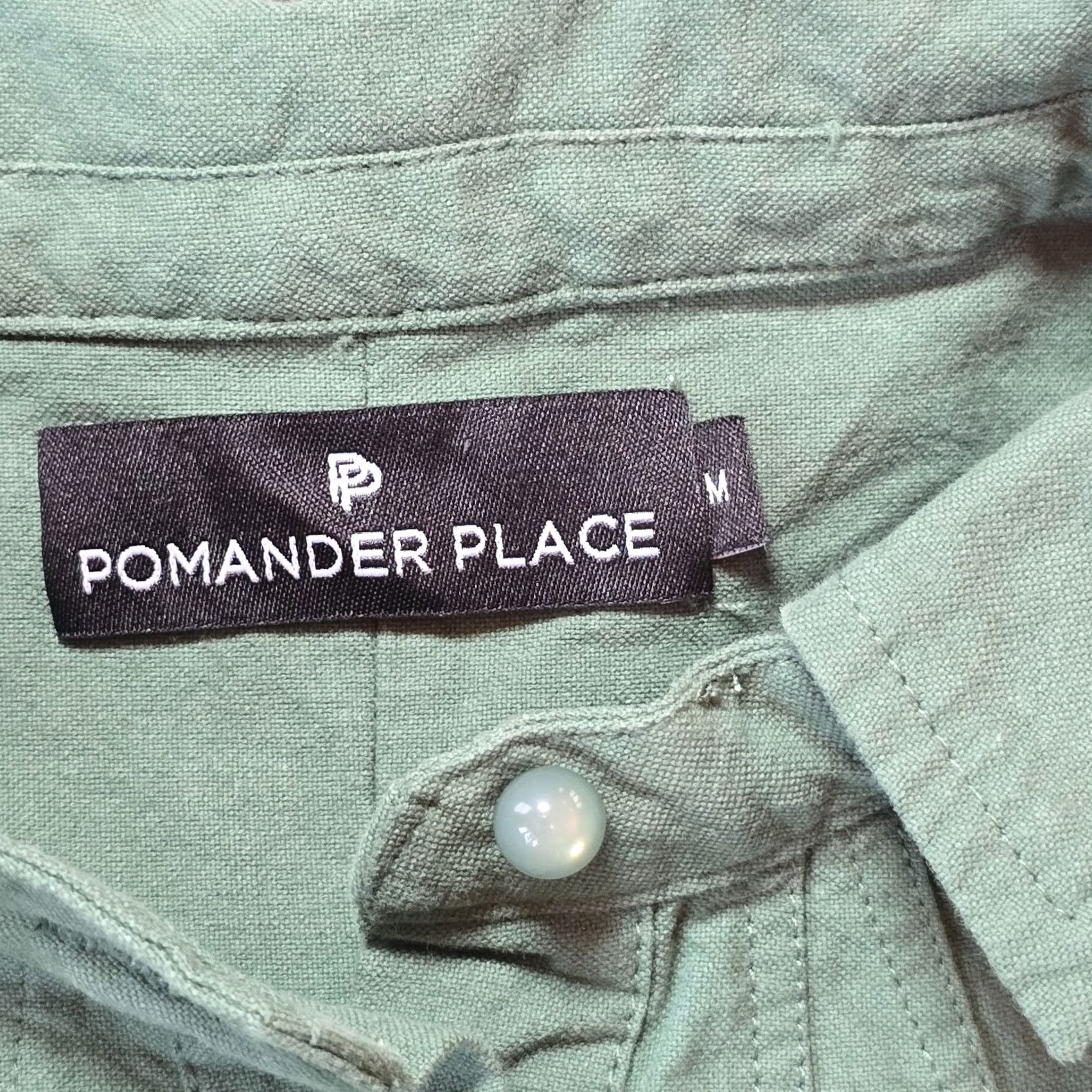 Vintage Pomander Place Dress Shirt Dress Womens Size M Green Polly Boxy Casual Collared Long Sleeve Pockets Knee Length Woven Cotton Size M / US 6-8 / IT 42-44 - 4 Thumbnail