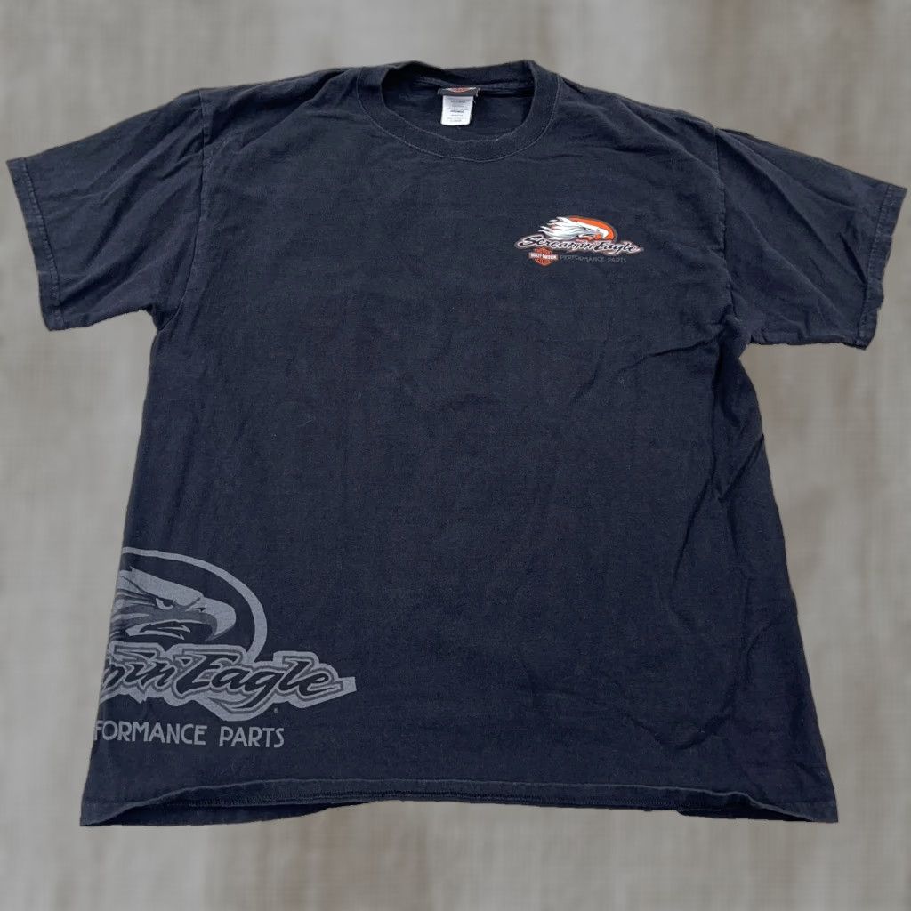 Harley Davidson Harley-Davidson Shirt Men Large Black Tee Screamin Eagle Wrap Around Y2K Adult Size US L / EU 52-54 / 3 - 1 Thumbnail