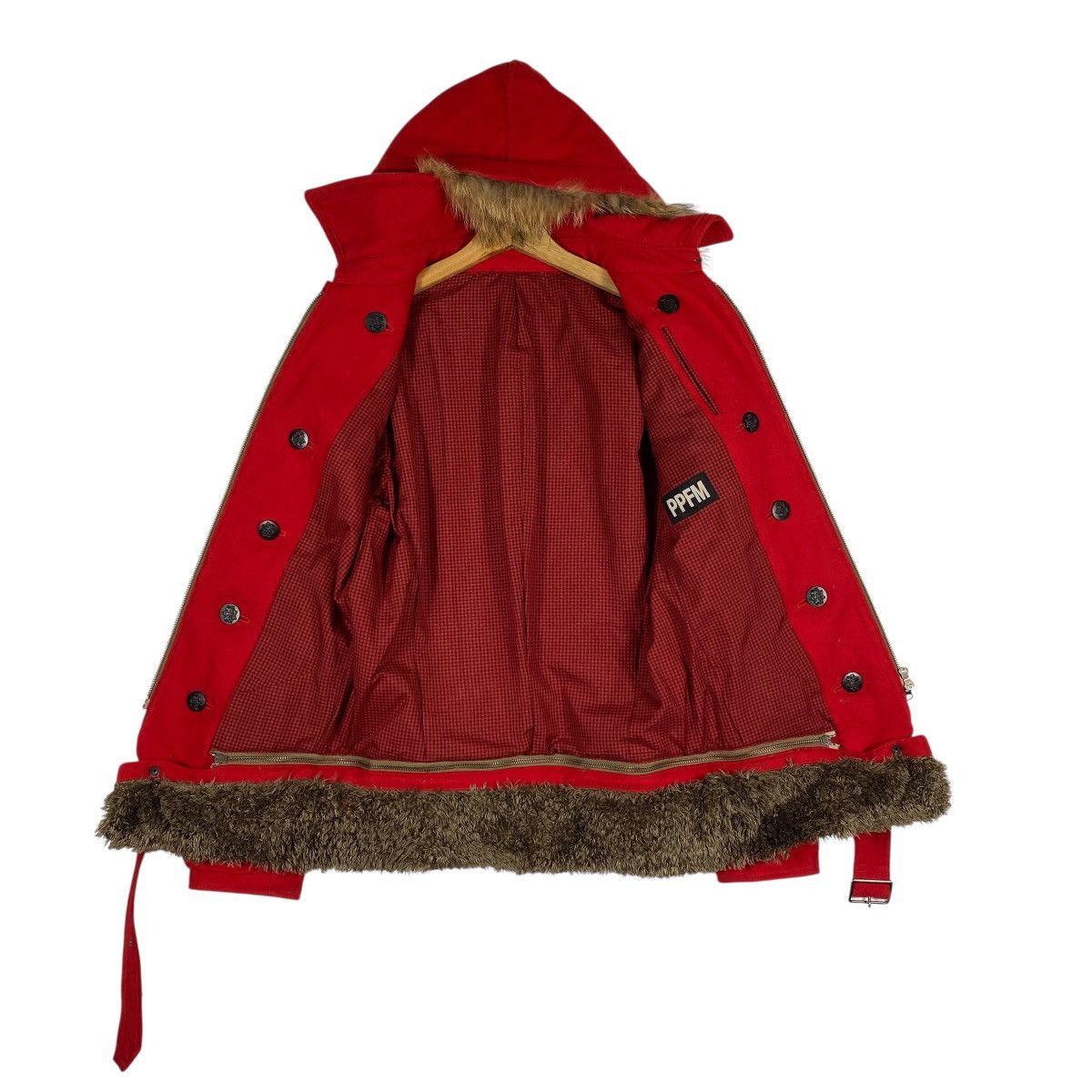 PPFM Vintage Ppfm Faux Fur Hoodie Zipper Jacket S Size Red Colour Size US S / EU 44-46 / 1 - 7 Thumbnail