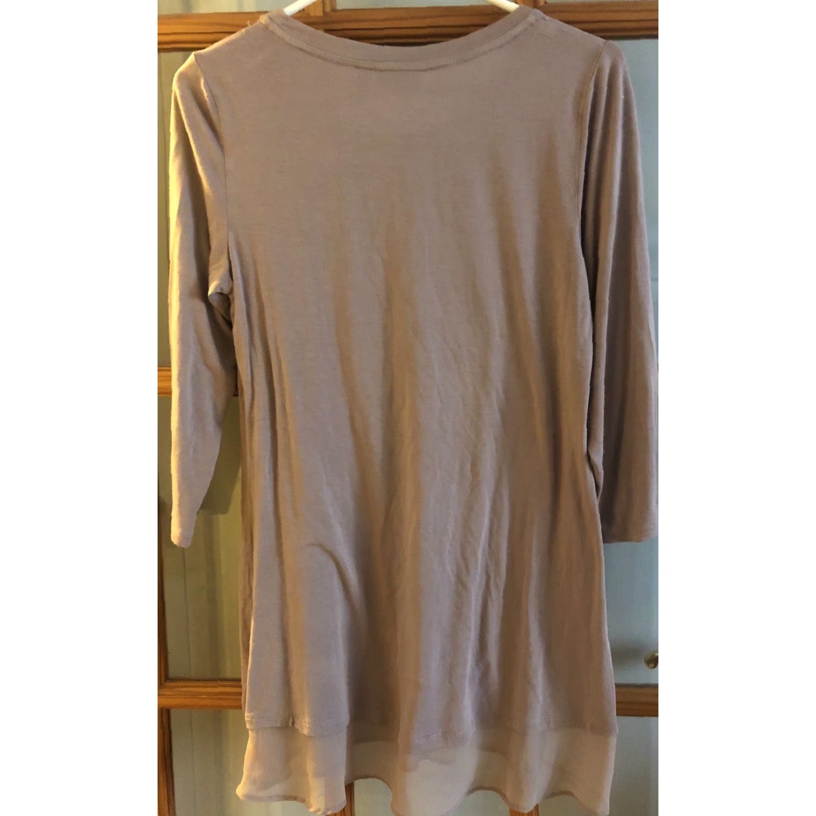Vintage LOGO Lori Goldstein Tunic Blouse Women's S Brown Scoop Neck Long Sleeve Pullover Casual All Seasons New title Size S / US 4 / IT 40 - 3 Thumbnail