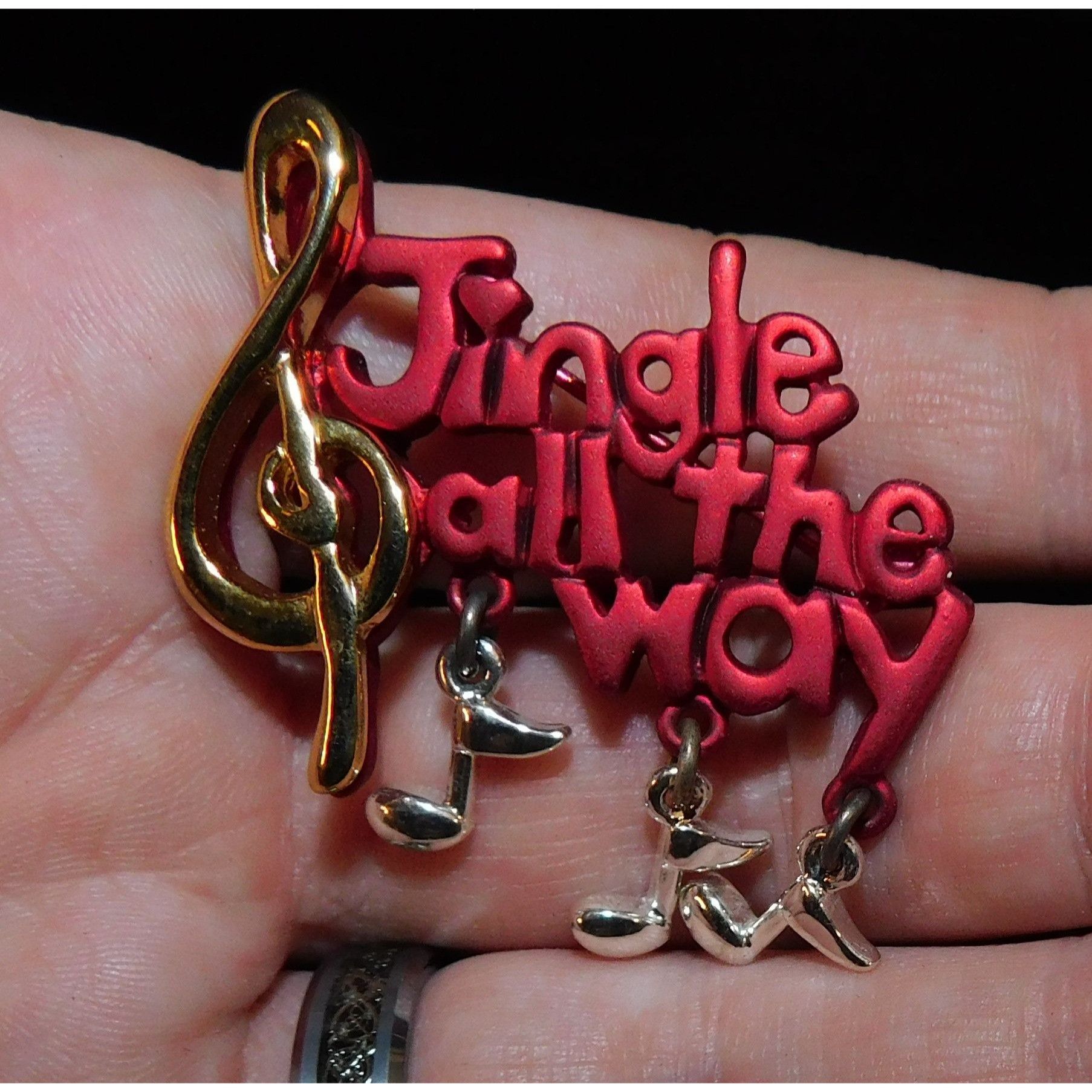 Other Vintage Jingle All The Way Music Note Brooch Size ONE SIZE - 2 Thumbnail