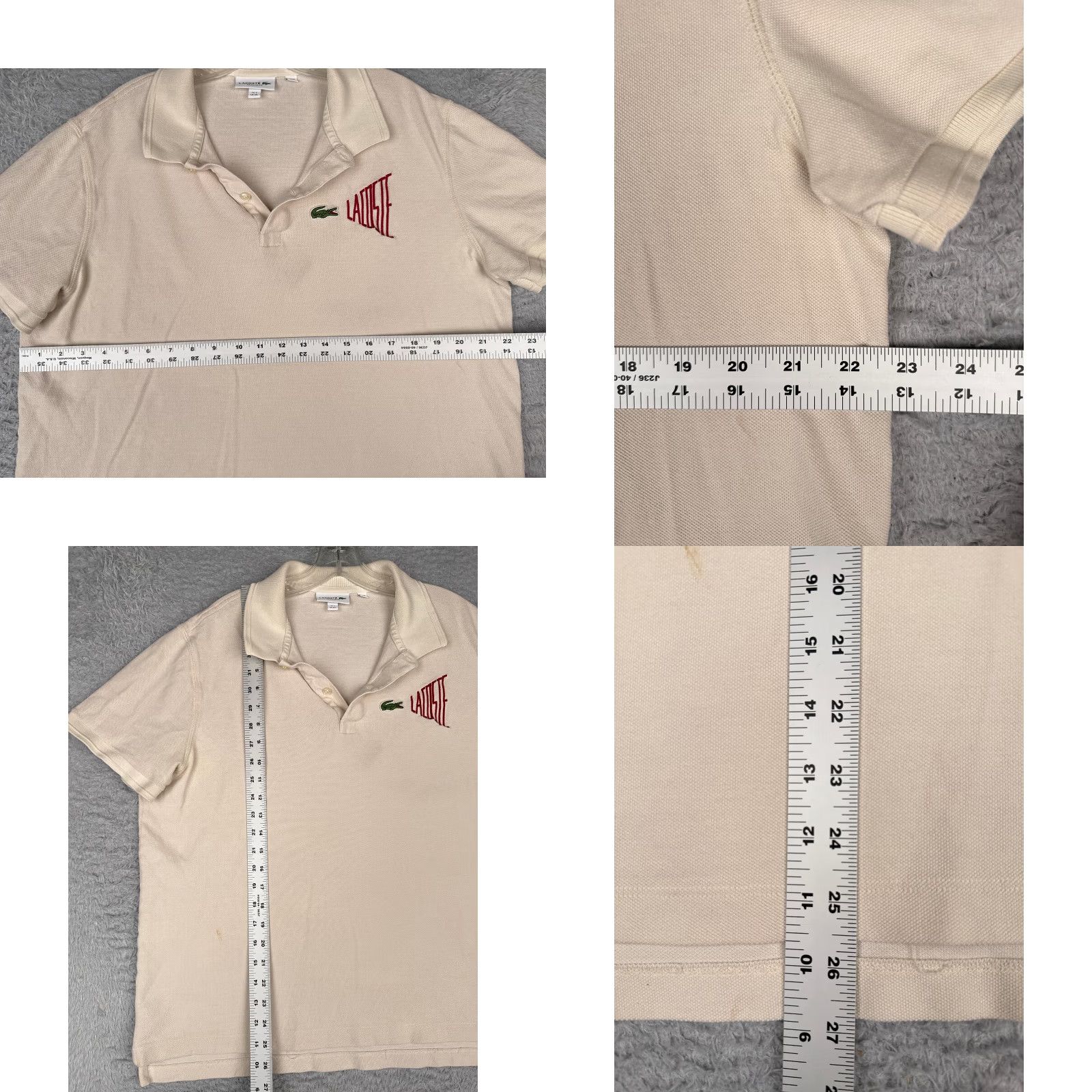 Lacoste Lacoste Polo Shirt Men 7 Beige Short Sleeve Slim 100% cotton Jersey Fabric READ Size US M / EU 48-50 / 2 - 8 Thumbnail