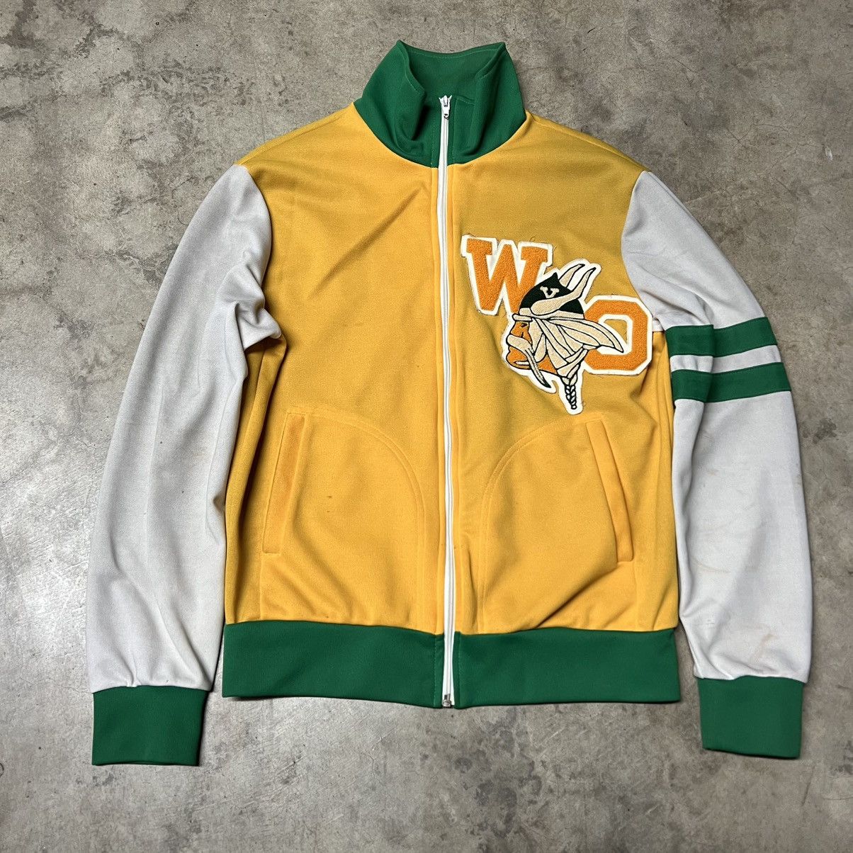 Vintage Vintage 60’s “Vikings” 🇺🇸 Chain-Stitch Letterman Track Jacket Size US L / EU 52-54 / 3 - 4 Thumbnail