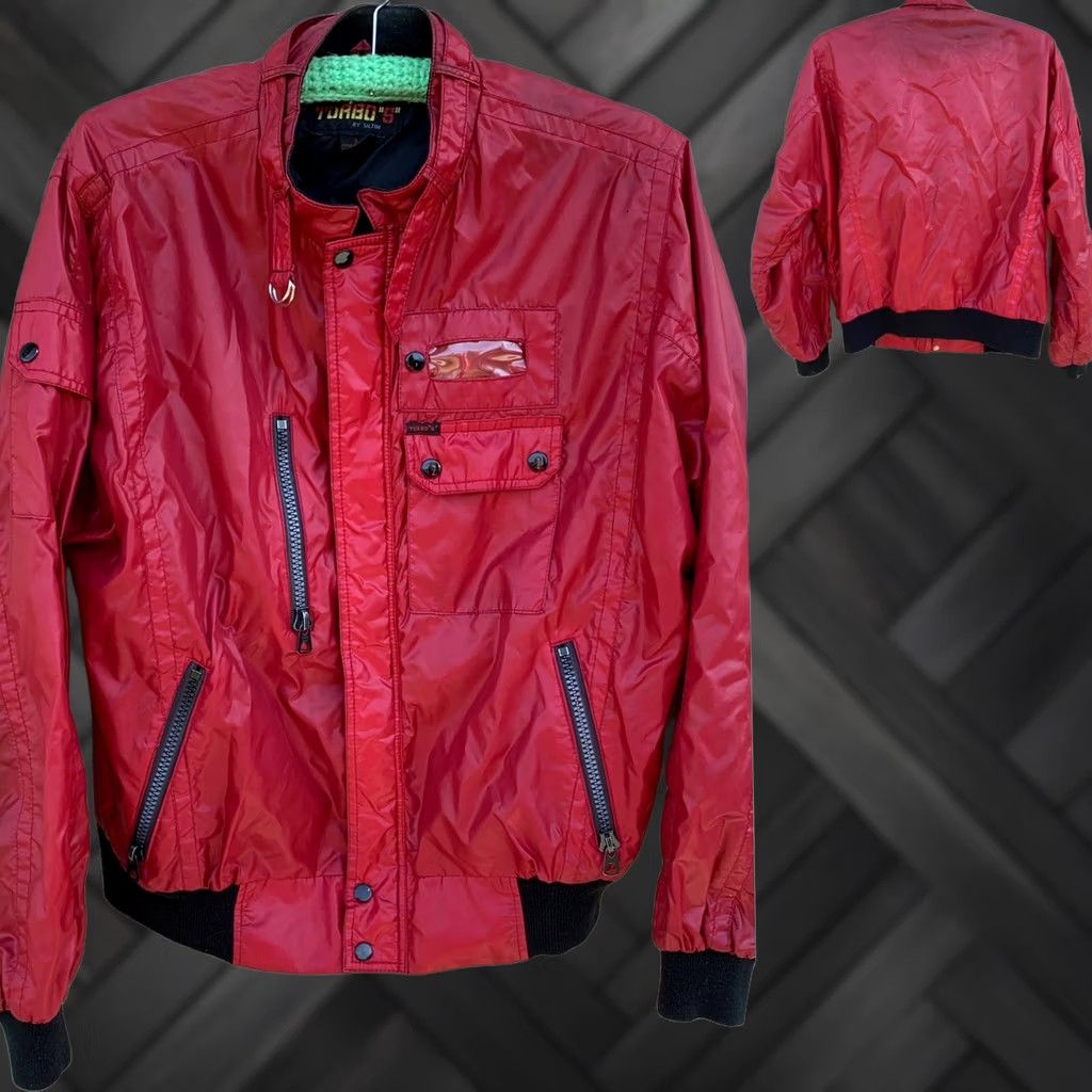 Vintage VINTAGE cafe racer windbreaker jacket Turbo “S” By Silton Size L Red 1980s Taiwan R.O.C. Mens Size US L / EU 52-54 / 3 - 1 Thumbnail