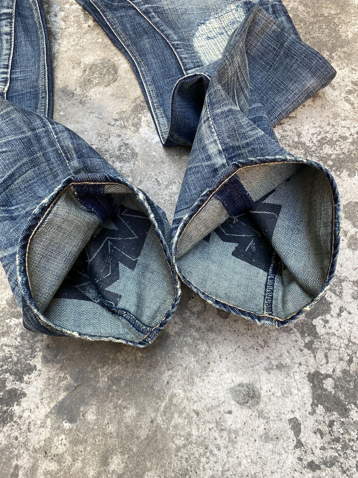 PPFM 🔥Rare Design🔥 PPFM Distressed Straight Denim Pants Size US 31 - 4 Thumbnail