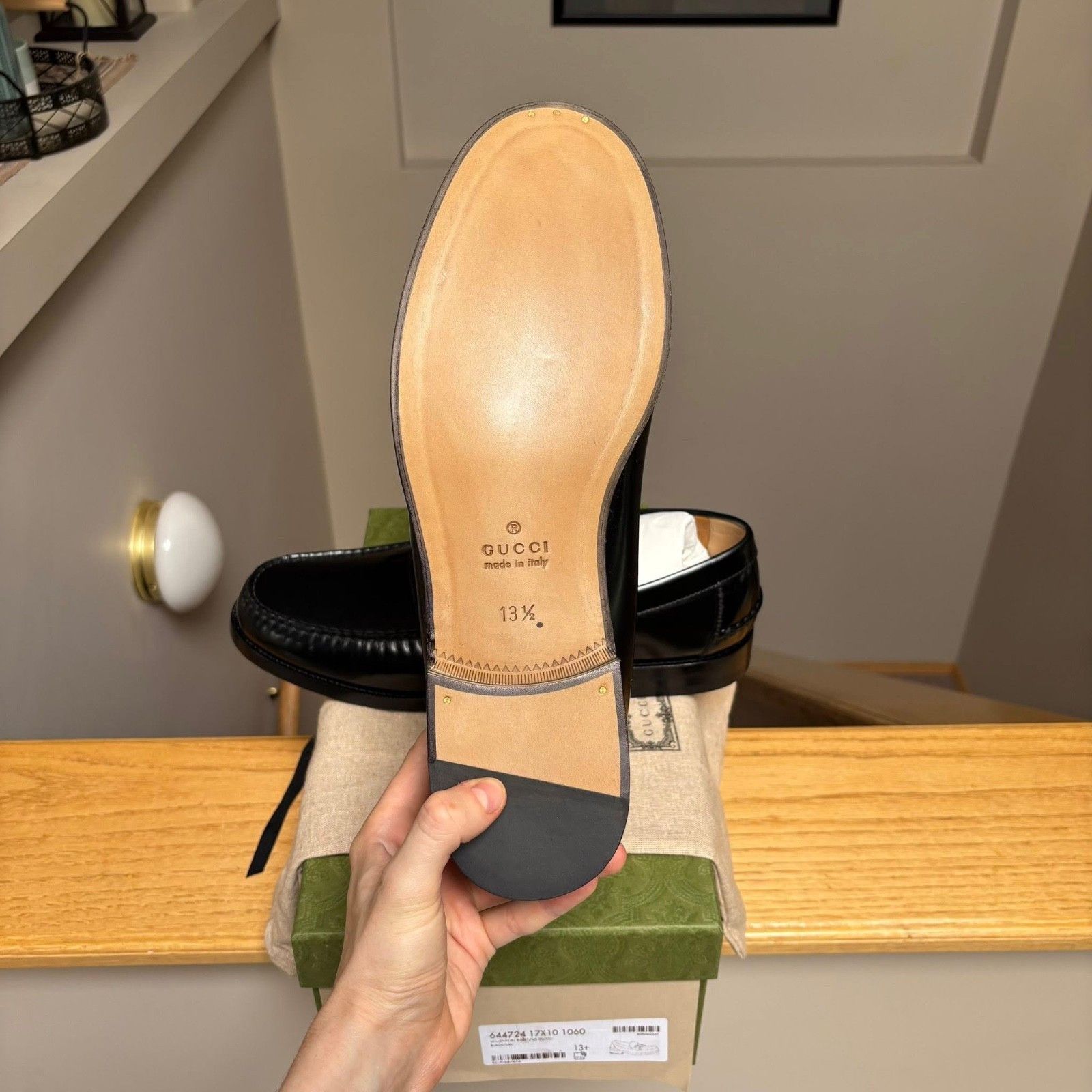 Gucci Gucci Black Leather Web Interlock Loafers - MSRP: $1000 Size US 13 / EU 46 - 4 Thumbnail