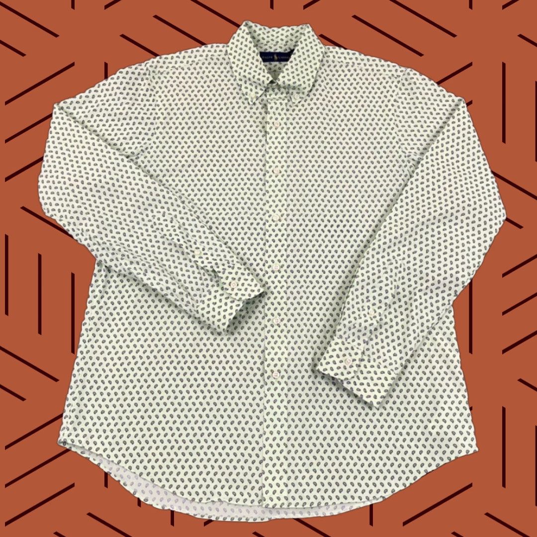 Ralph Lauren RALPH LAUREN Shirt Mens Large Lime Green Blue Paisley Button Down Preppy Retro Size US L / EU 52-54 / 3 - 1 Thumbnail