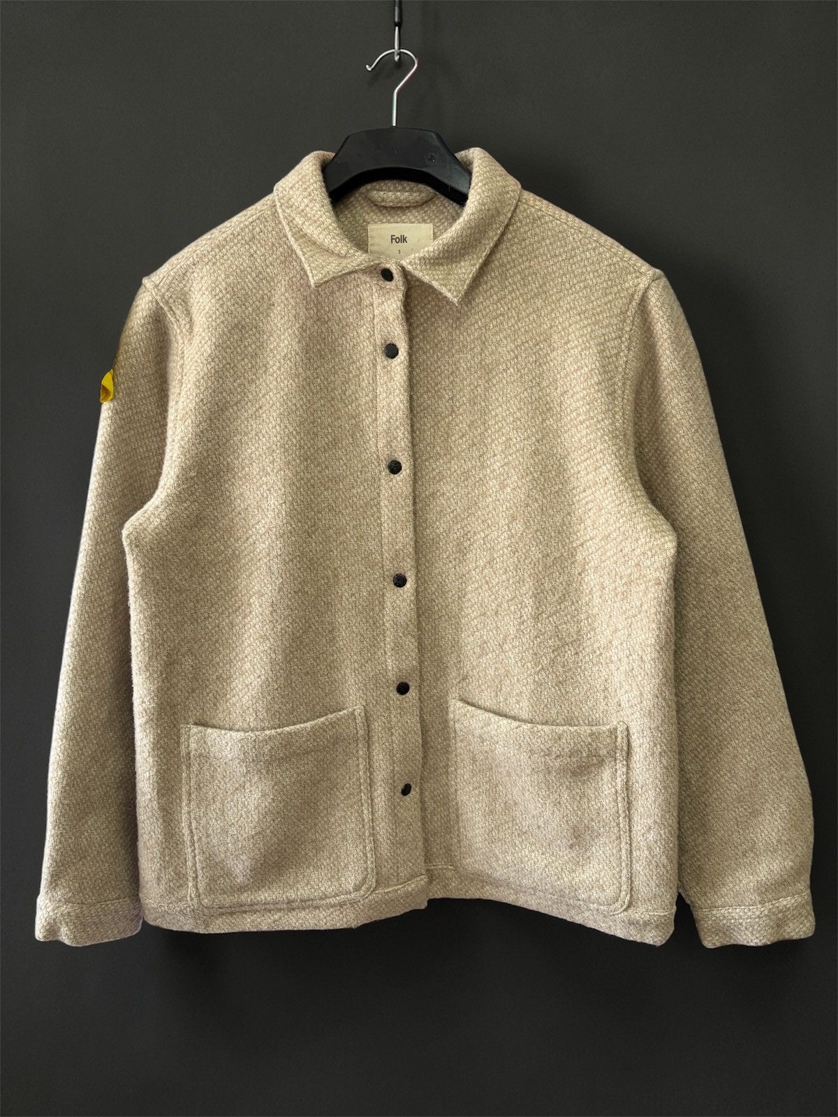 Folk Folk Signal Jacket Textured Woven Wool Blend Beige 3 L Size US L / EU 52-54 / 3 - 1 Thumbnail