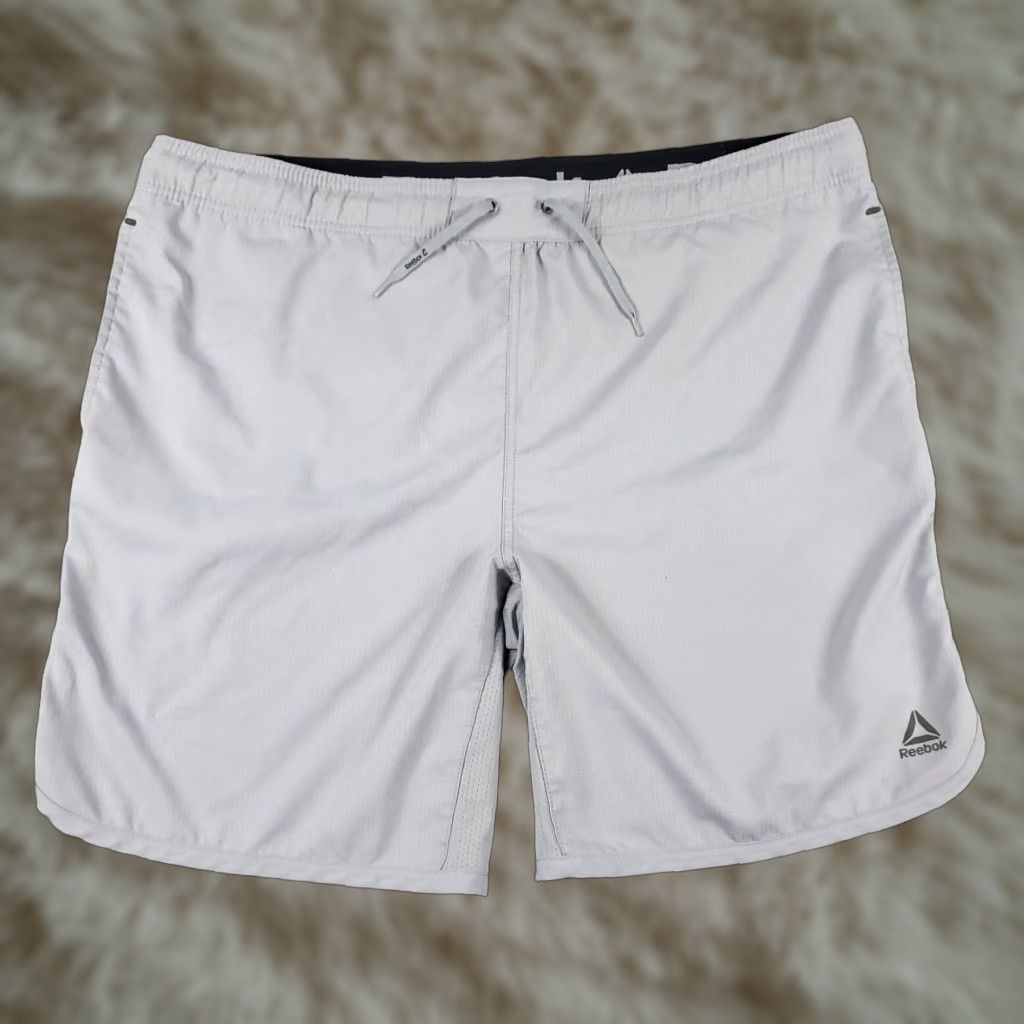 Reebok Reebok Shorts Mens Large Gray Beach Swim Trunks Board Shorts Camouflage Polyester Blend Pockets Drawstring L Mens Size US 33 - 1 Thumbnail