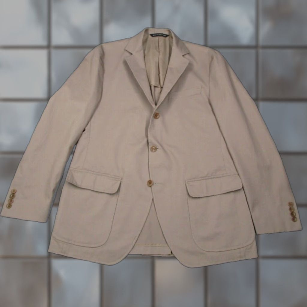 Vintage Gitman Bros. Mens 3 Button Beige Cotton Travel Blazer Sport Coat Size 41 Size 42R - 1 Thumbnail