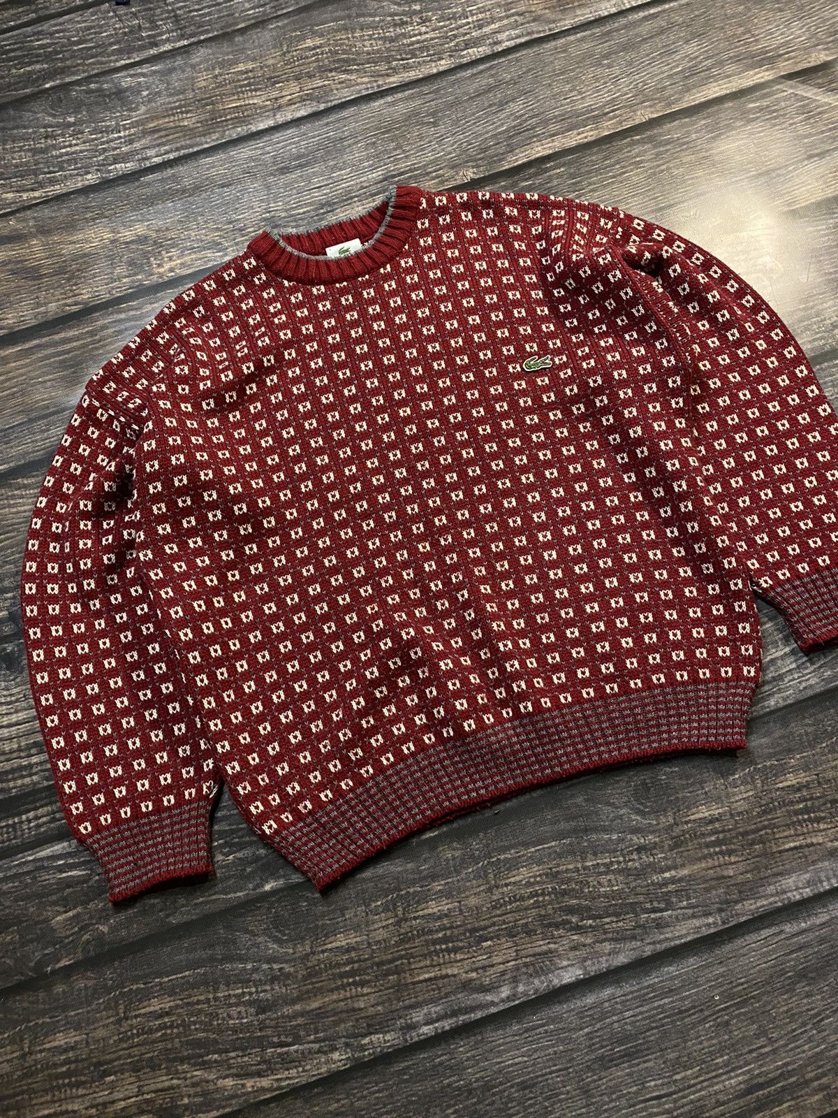 Lacoste × Vintage 🔥Lacoste knitted oversized vintage sweater Size US L / EU 52-54 / 3 - 6 Thumbnail