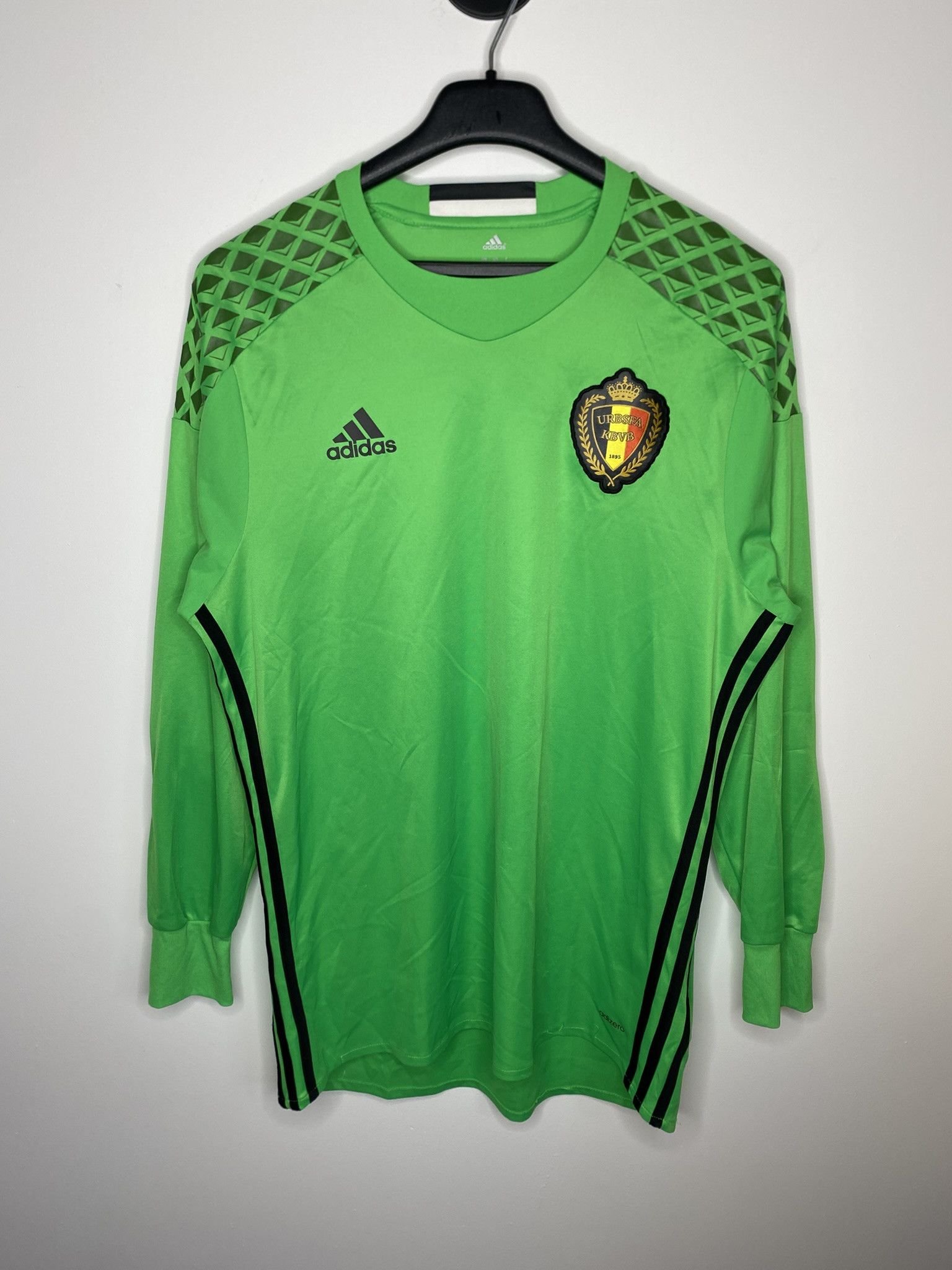 Adidas BELGIUM 2016 2017 GOALKEEPER FOOTBALL SHIRT SOCCER JERSEY Size US M / EU 48-50 / 2 - 1 Thumbnail