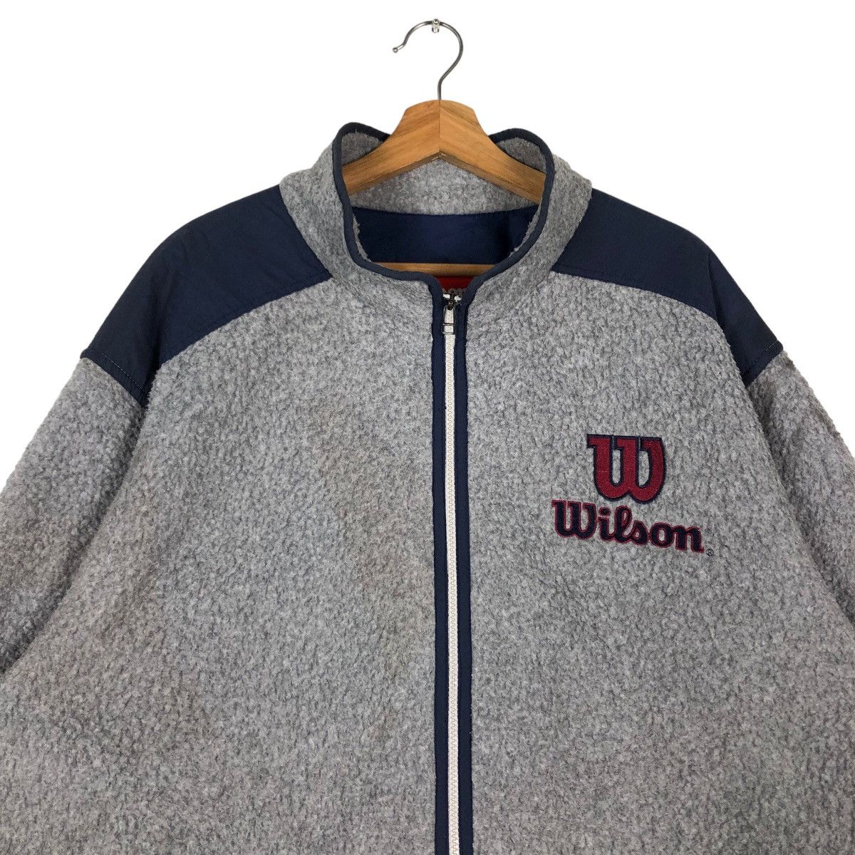 Japanese Brand 🔥90’s Vintage Fleece Jacket Zipper Wilson Big Logo Size US L / EU 52-54 / 3 - 2 Thumbnail