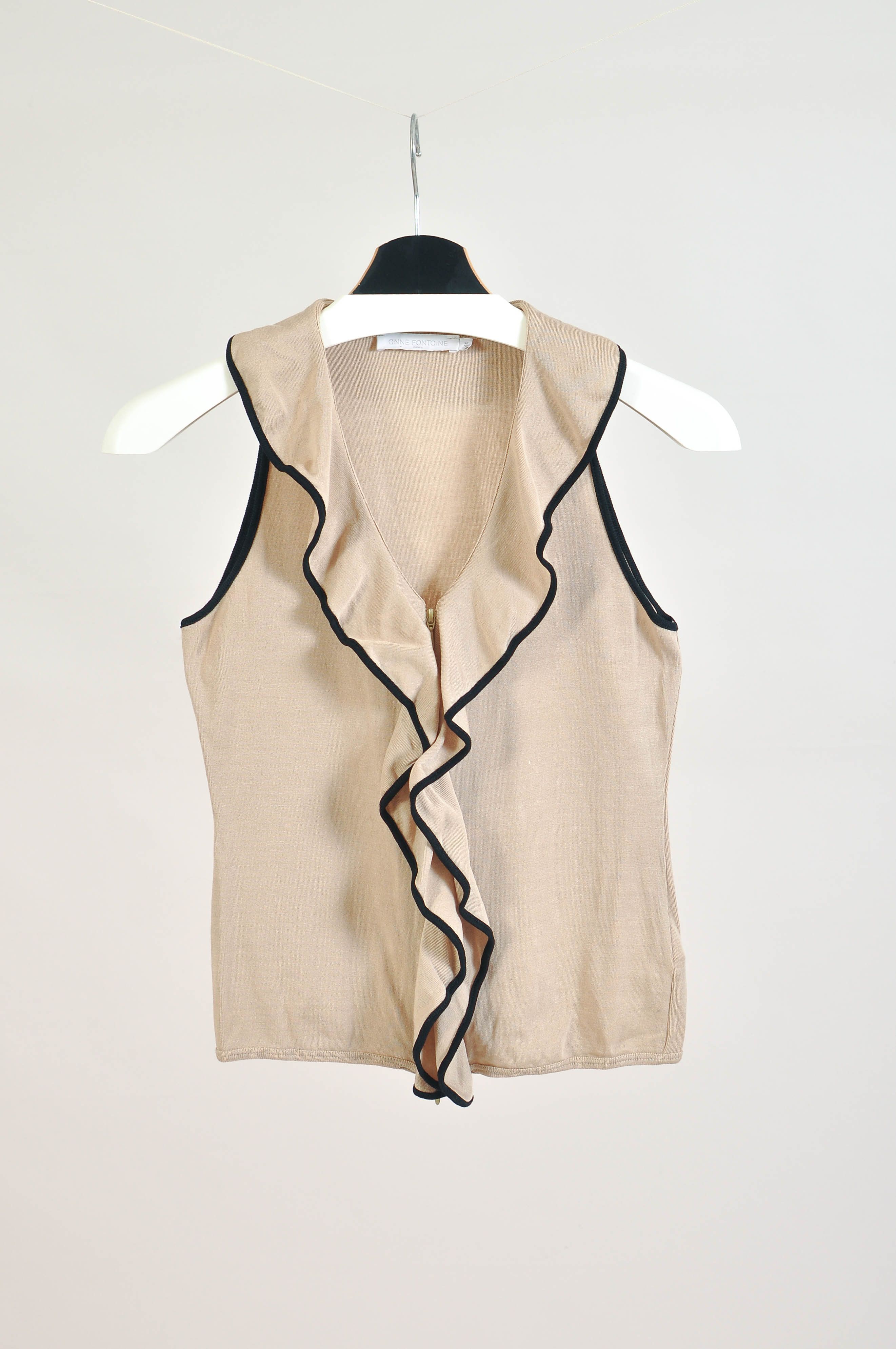 ANNE FONTAINE Anne Fontaine beige ruffle blouse Size S / US 4 / IT 40 - 1 Thumbnail