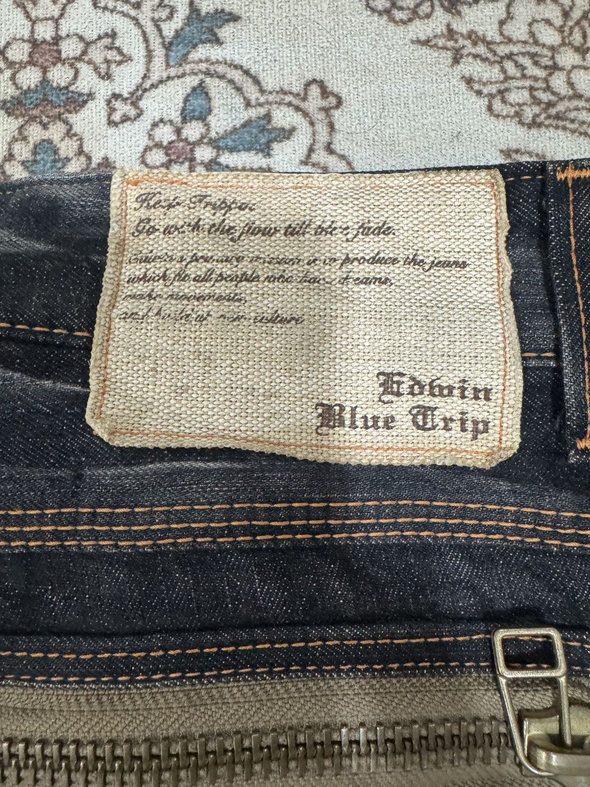 Edwin × If Six Was Nine × Vintage Edwin Blue Trip Straight Jeans Size US 30 / EU 46 - 8 Thumbnail