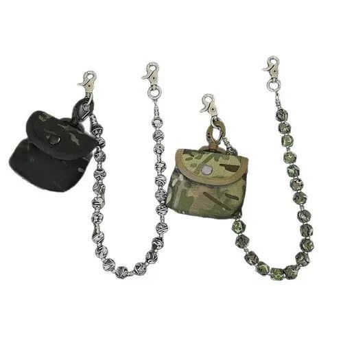 Jewelry Camouflage Beaded Wallet Chain with Pouch, Pants Chain Size ONE SIZE - 5 Thumbnail