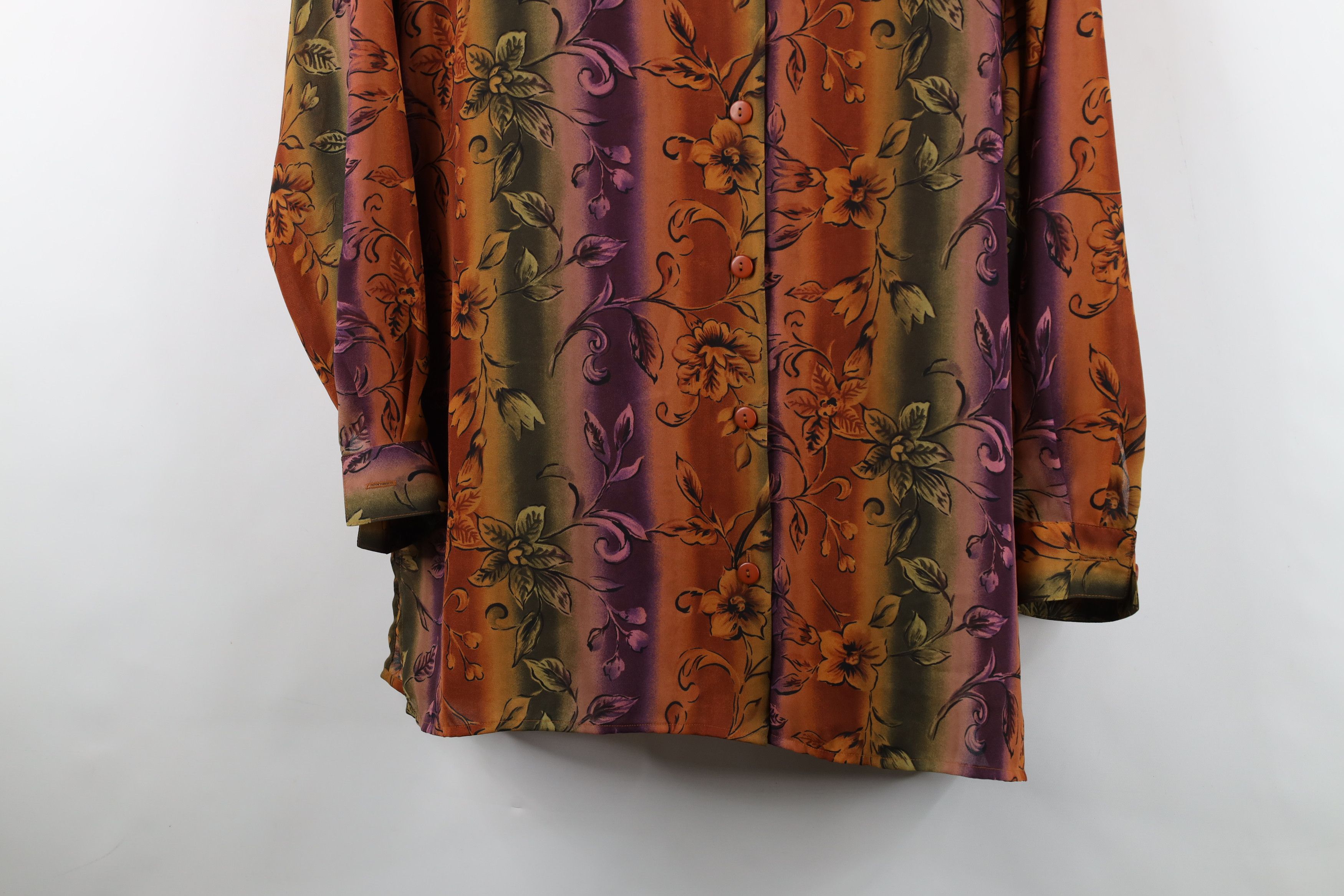Vintage Vintage 90s Streetwear Flower Knit Collared Button Shirt Size XL / US 12-14 / IT 48-50 - 3 Thumbnail
