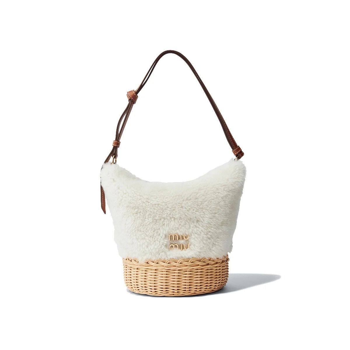 Miu Miu o1mt1gz0926 Size: OS / Woven Shearling Basket Bag Multicolor Size ONE SIZE - 1 Preview