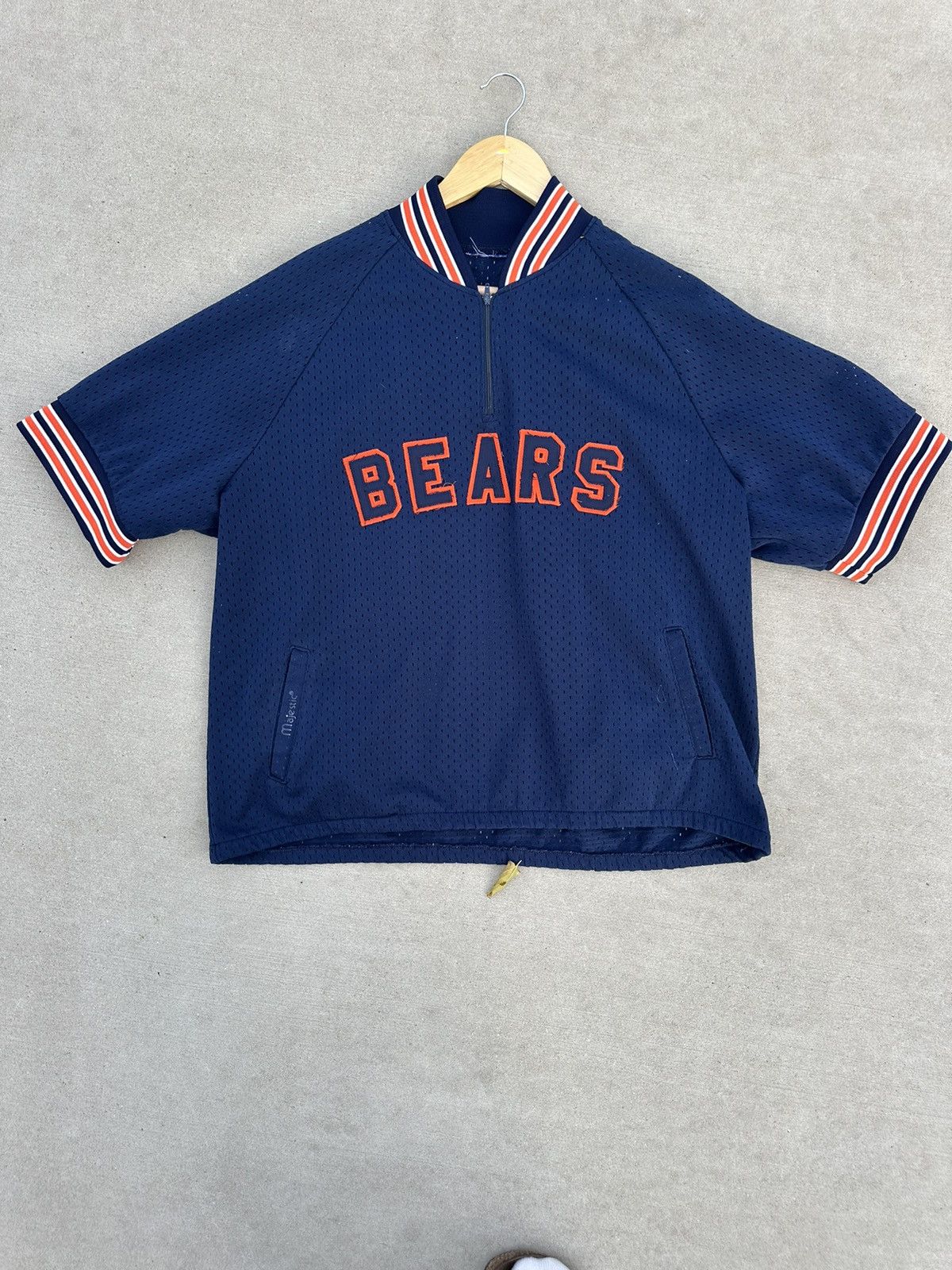 Majestic × Vintage Vintage Chicago bears 90s quarter zip jersey Xl Majestic Size US XL / EU 56 / 4 - 1 Thumbnail