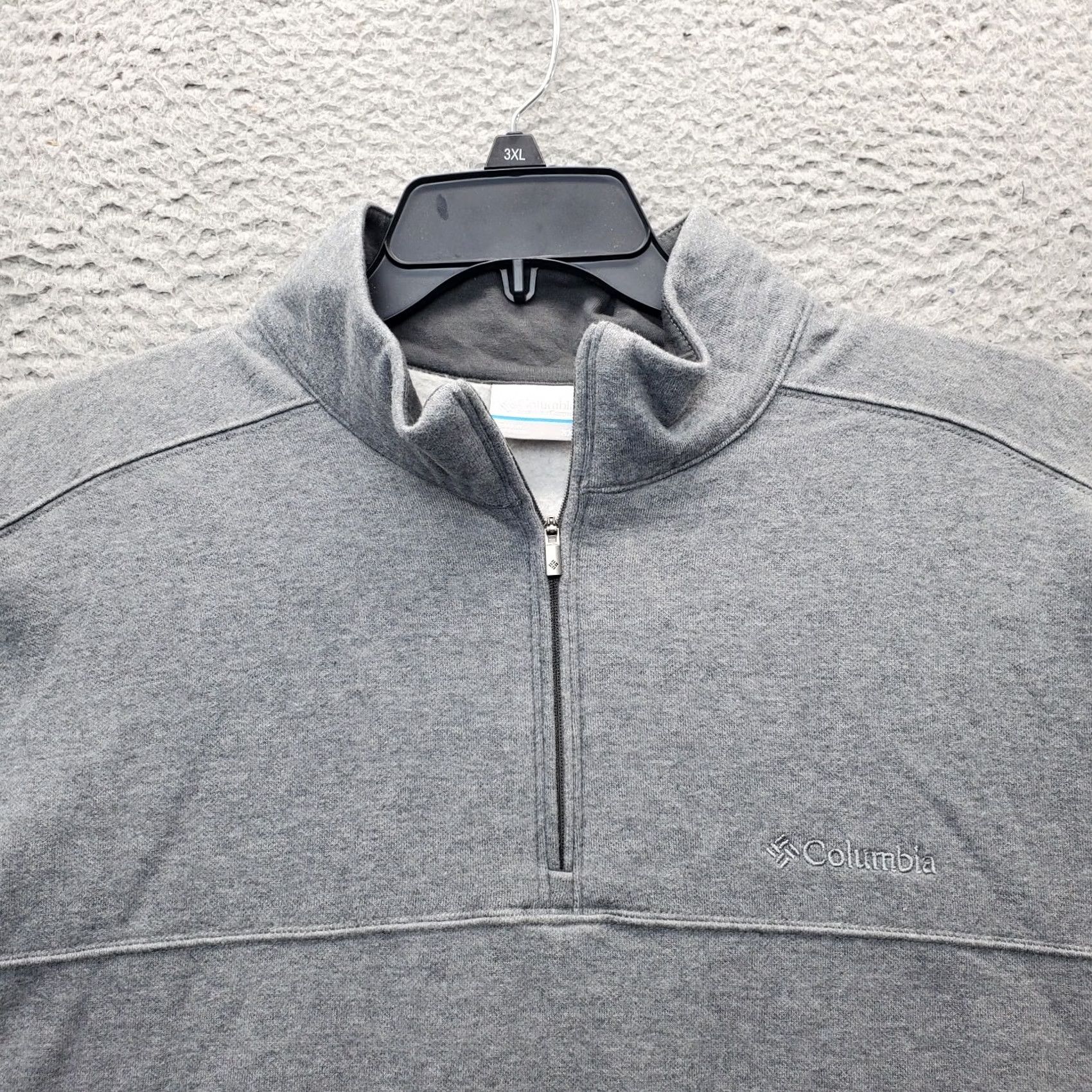 PONY Columbia Sweatshirt Men 2XL Gray Fleece Lined Mock Neck Quarter Zip Pony Logo Sweatshirt Size US XXL / EU 58 / 5 - 5 Thumbnail