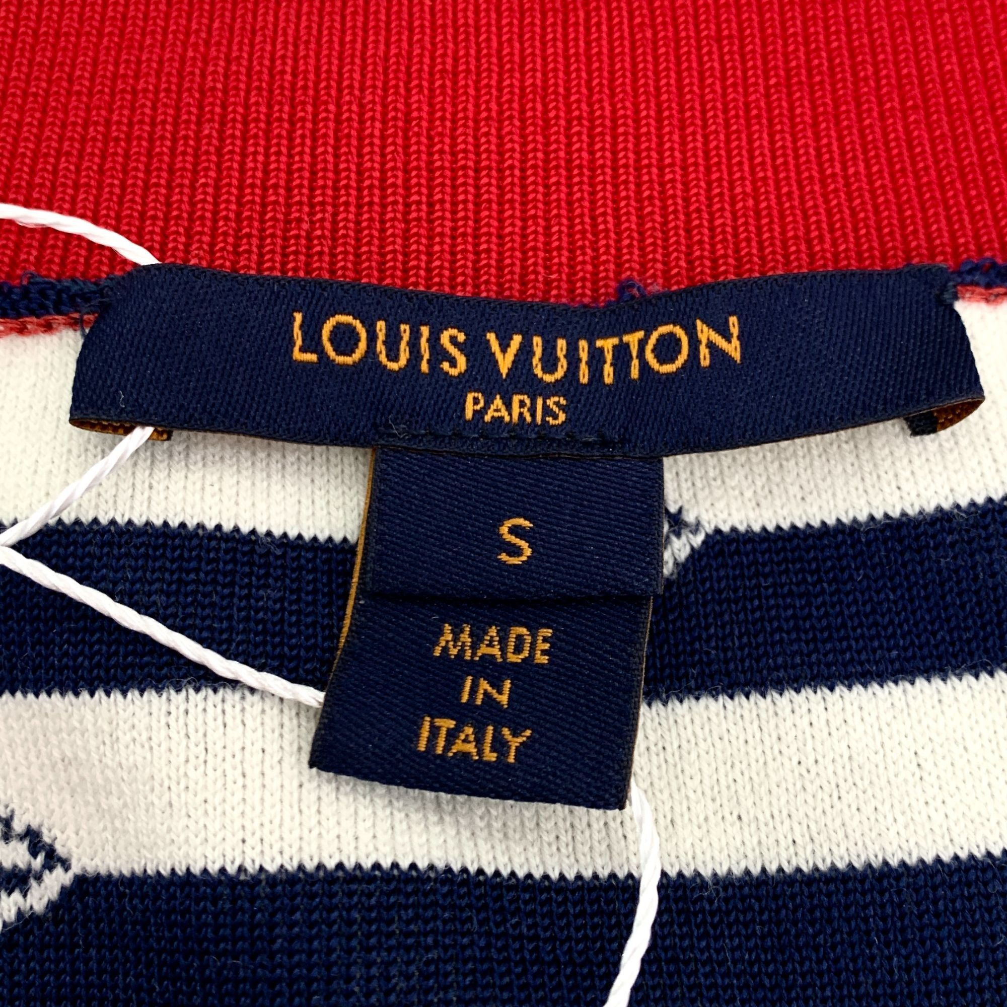 Louis Vuitton Louis Vuitton Blue&White Striped Knit Dress With Red V-Neck Size S / US 4 / IT 40 - 5 Thumbnail