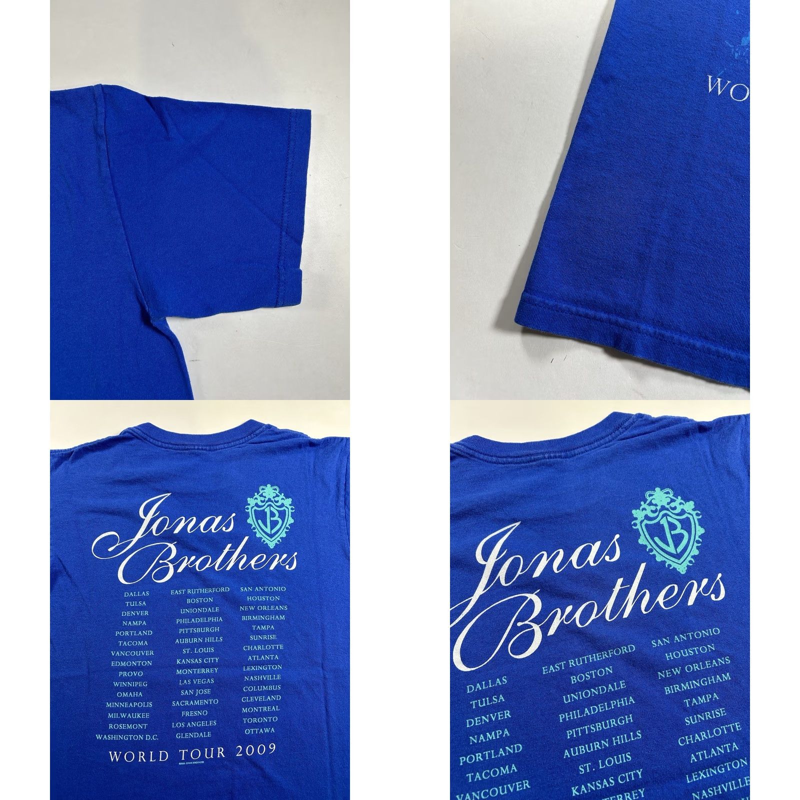 Anvil VINTAGE Jonas Brothers World Tour 2009 Shirt Size Small Blue Concert Band Tee Size US S / EU 44-46 / 1 - 9 Thumbnail