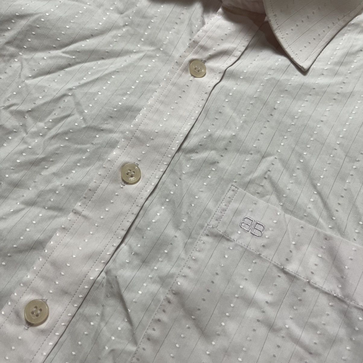 Balenciaga Balenciaga Jacquard dot texture Long Sleeve Button Shirt Size US L / EU 52-54 / 3 - 4 Thumbnail