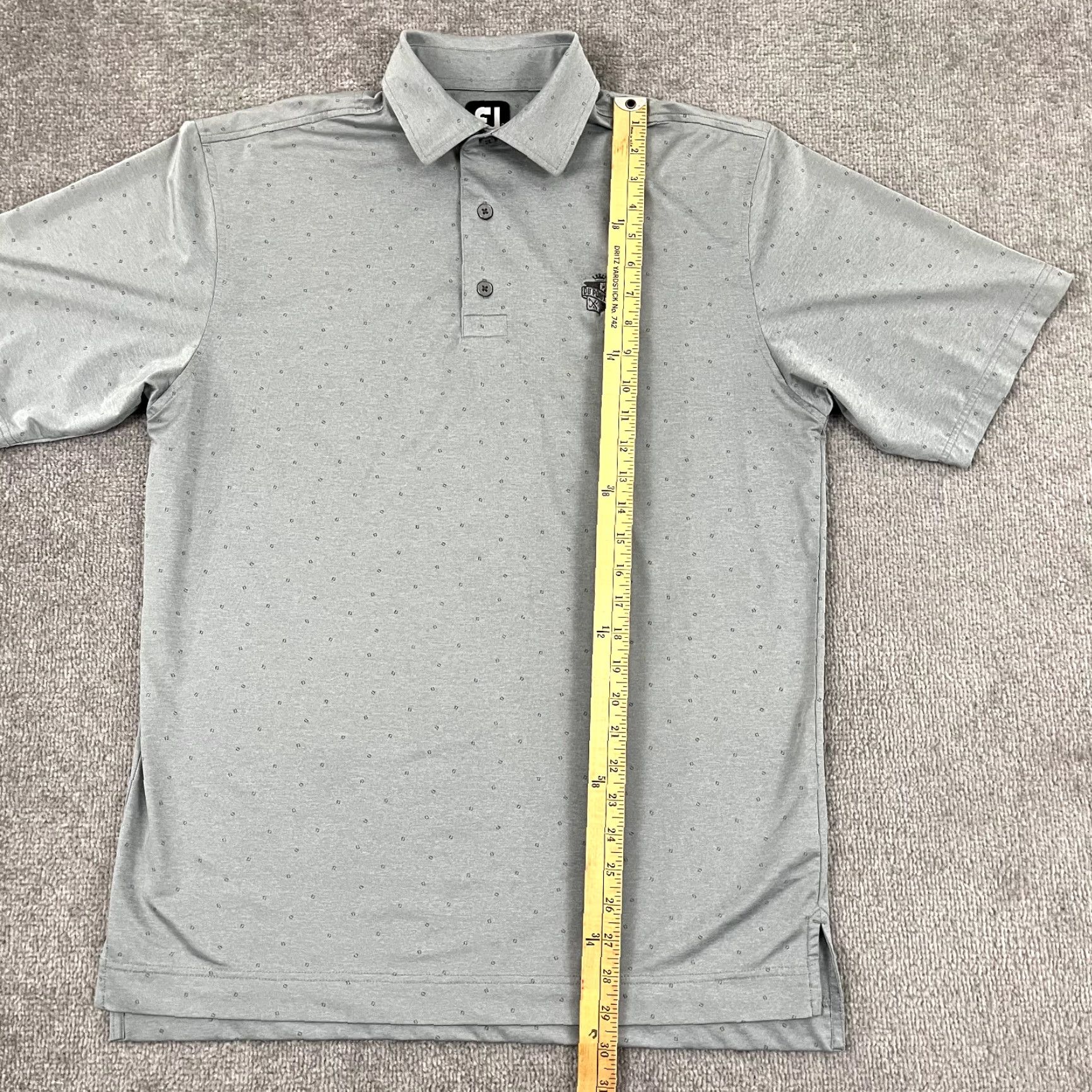 Footjoy FootJoy Polo Shirt Mens Medium Gray Dupont Country Club Golf DE Monogram Print Shirt Size US M / EU 48-50 / 2 - 5 Thumbnail