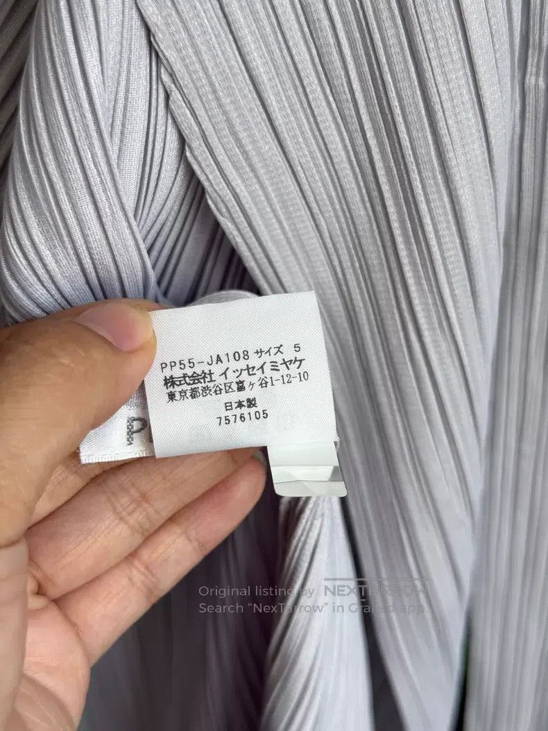 Issey Miyake Issey Miyake Light Grey Ruched Cardigan Size XXL / US 16-18 / IT 52-54 - 4 Thumbnail