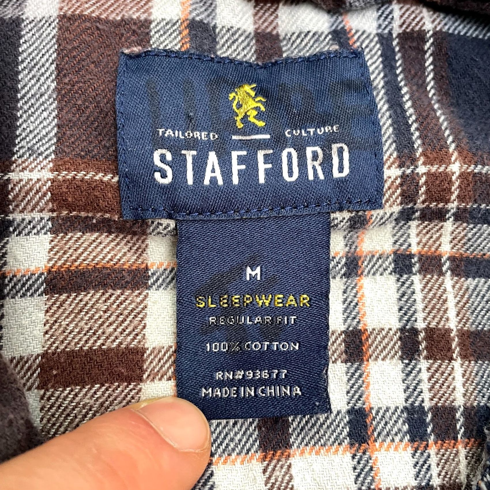 Stafford Stafford Top Mens M Flannel Sleepwear Pajama Multi Plaid Cotton Regular Size US M / EU 48-50 / 2 - 4 Thumbnail