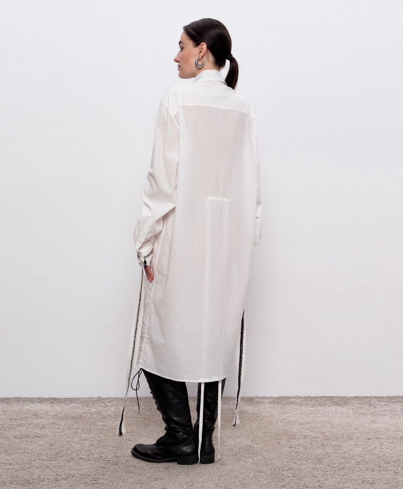 Ann Demeulemeester Last Ann Demeulemeester White Long Gabi Cotton Button Up Size XS / US 0-2 / IT 36-38 - 4 Thumbnail