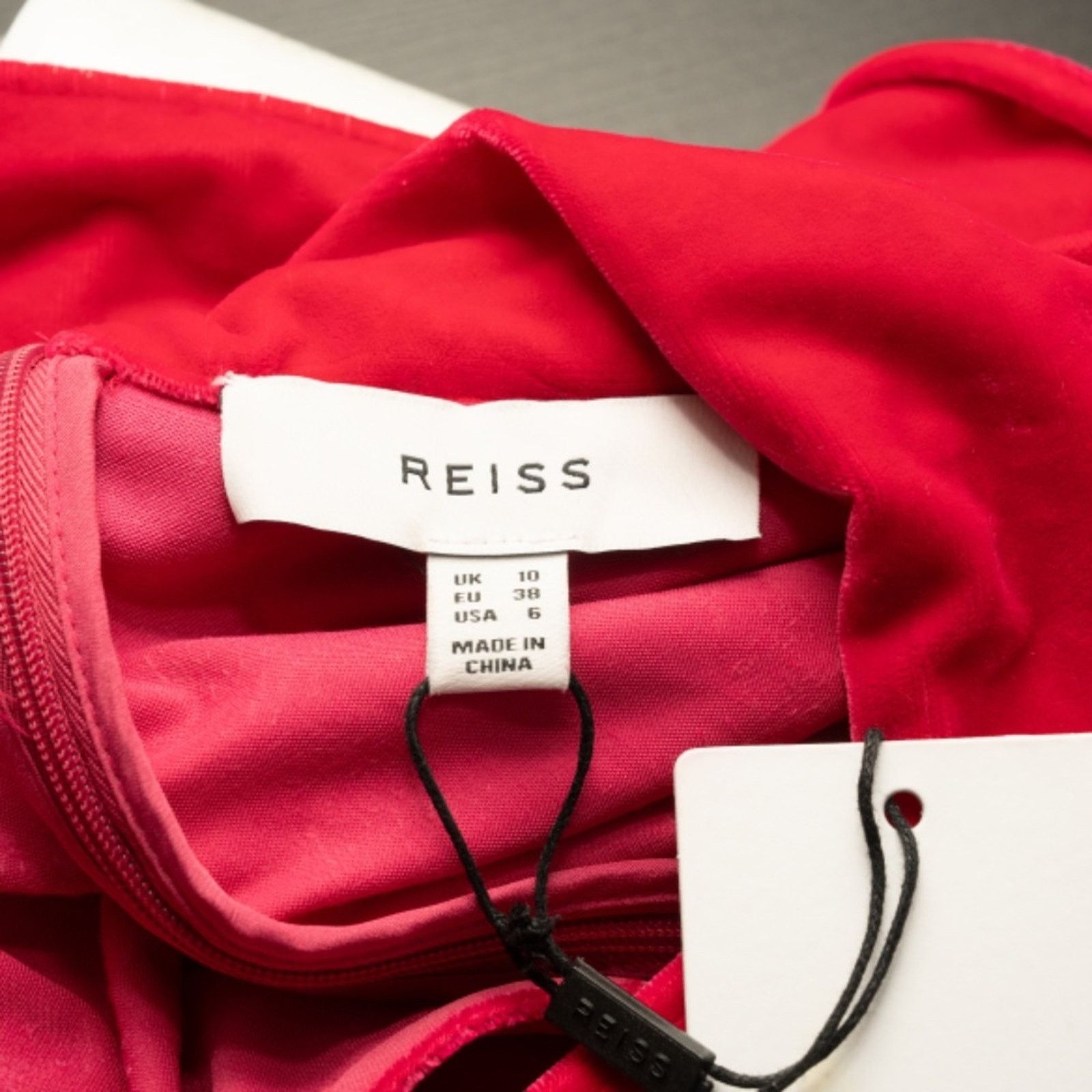 Reiss Reiss: Giannon Velvet Funnel Neck Asymmetric Midi Dress. Size M / US 6-8 / IT 42-44 - 3 Thumbnail