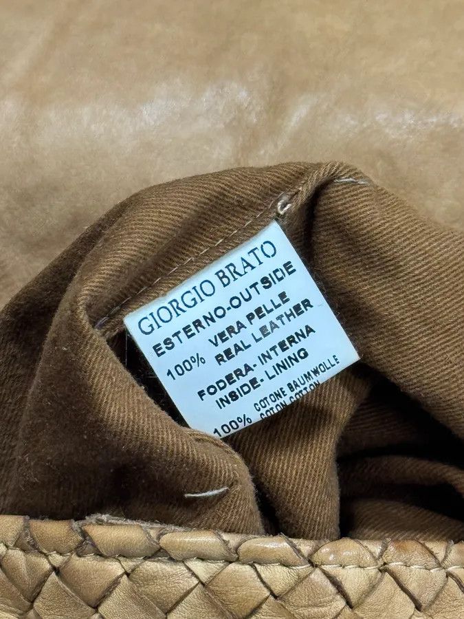 Designer × Giorgio Brato × Vintage 2000s Giorgio Brato Beige Woven Leather Shoulder Bag Size ONE SIZE - 13 Thumbnail