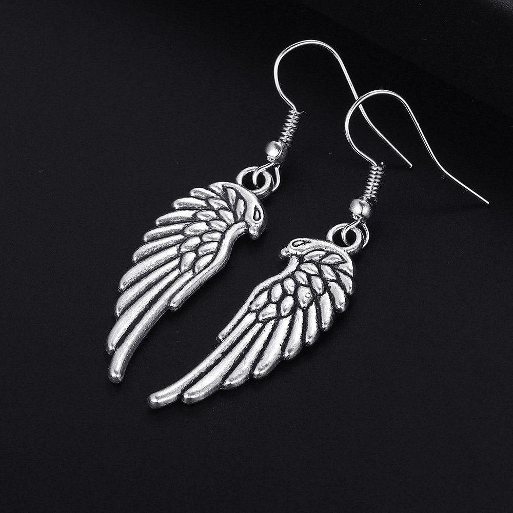 Jewelry × Vintage Eagle Eye Angel Wings Stainless Steel Earrings Size ONE SIZE - 2 Thumbnail
