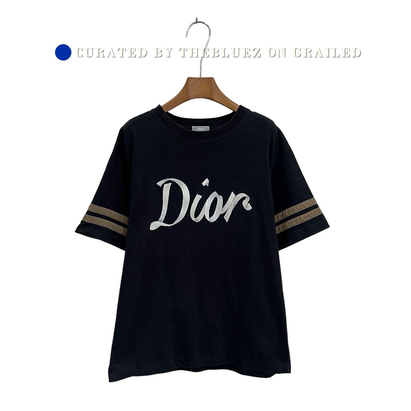 Dior Dior Black Chest & Back 47 Embroidery Tee Size US S / EU 44-46 / 1 - 1 Thumbnail