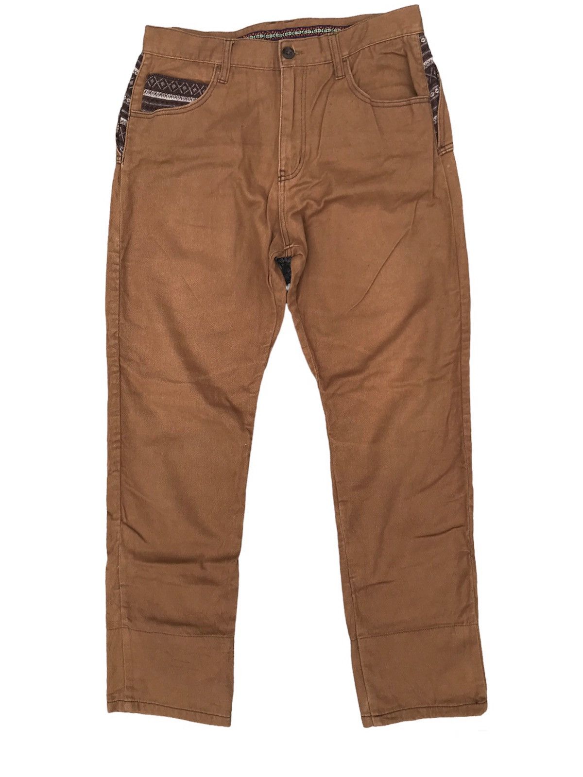 image of Vintage Double Back Pocket Navajo Native Style Pants in Brown, Men's (Size 31)