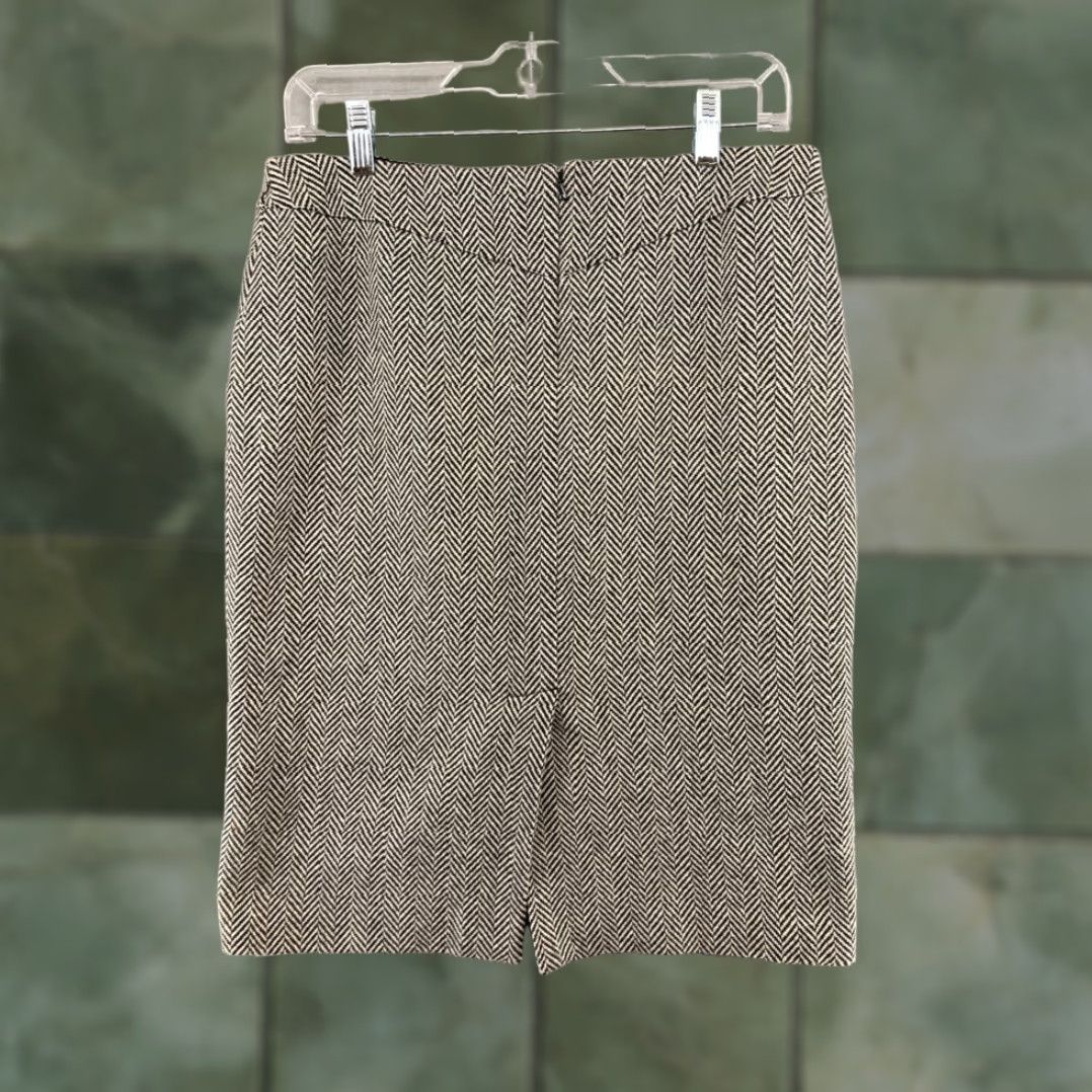 J.Crew VINTAGE J.CREW Womens Skirt Gray Herringbone Straight Pencil Knee Length Size 6 Size 28" / US 6 / IT 42 - 5 Thumbnail