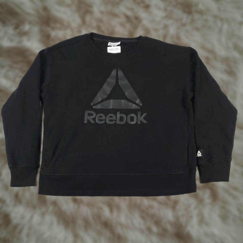 Reebok Reebok Women's Crew Neck Sweater Pullover L Black Camouflage Casual Knit Logo Modern Size L / US 10 / IT 46 - 1 Thumbnail