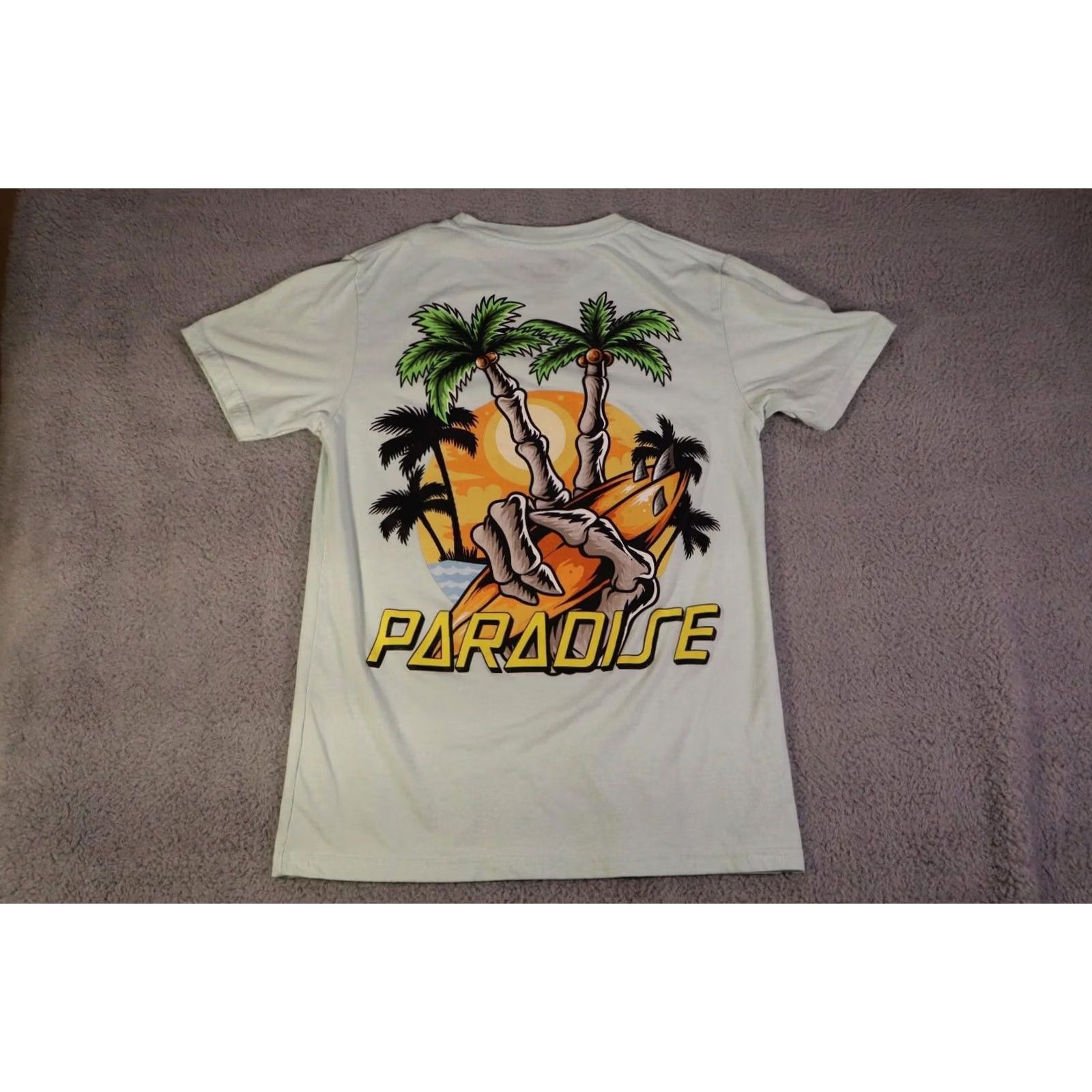 Paradise GSTR Shirt Men Small Green Paradise Surf Skull Paraside Shirt Mens S Green Skull Beach 90s? Size US S / EU 44-46 / 1 - 2 Thumbnail
