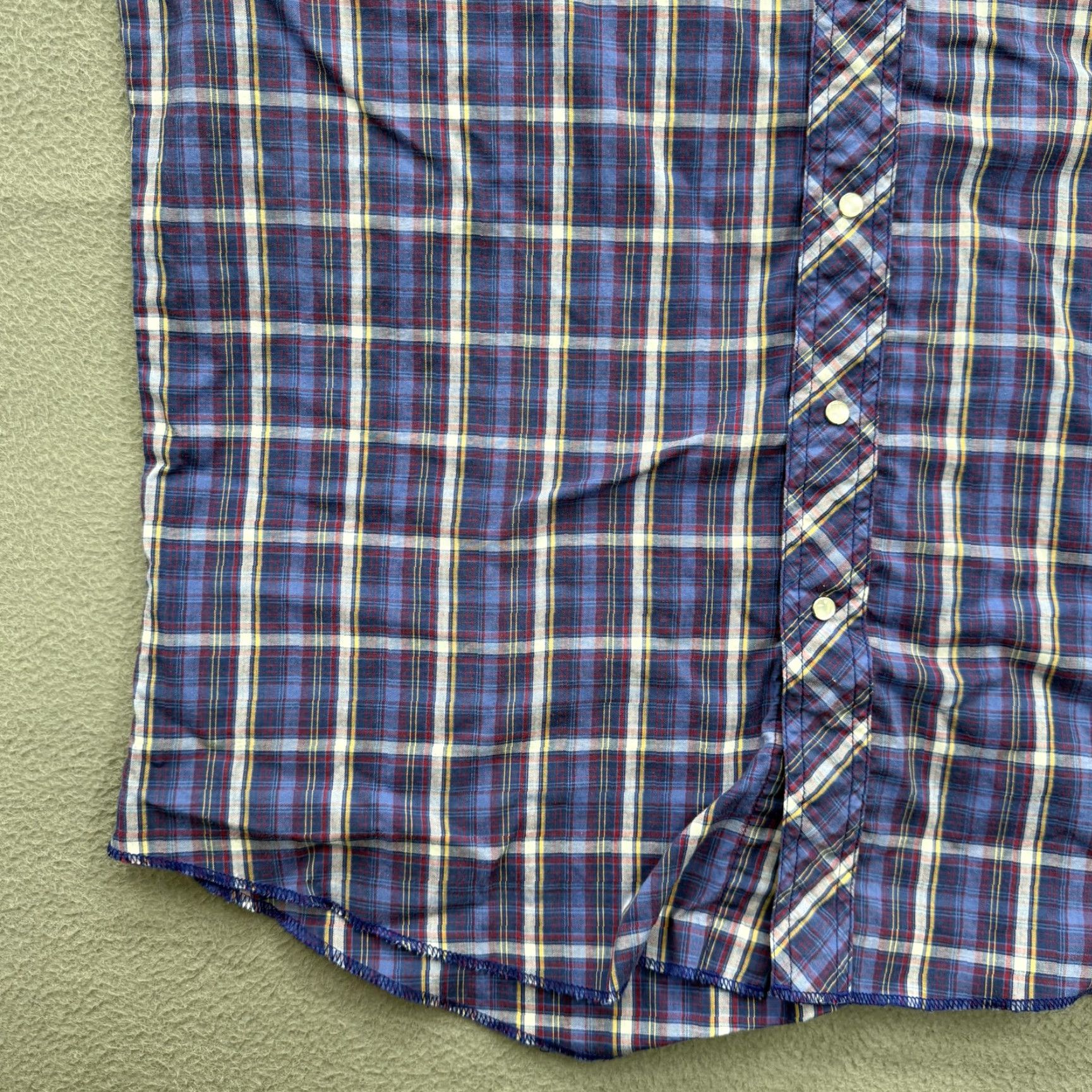 Wrangler Wrangler Shirt Mens XL Blue Plaid Western Pearl Snap Short Sleeve Casual Cowboy Size US XL / EU 56 / 4 - 6 Thumbnail