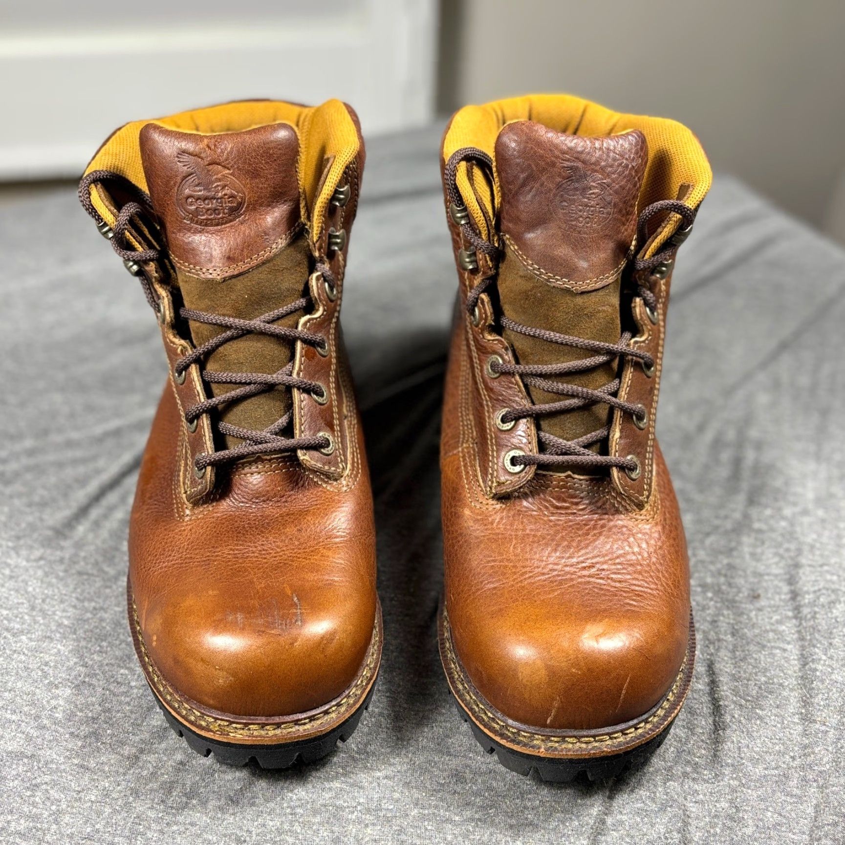 Vintage VINTAGE Georgia 6" Safety Work Boots Mens 13M Brown G7102 Waterproof Logger Vibram Sole Size US 13 / EU 46 - 2 Thumbnail