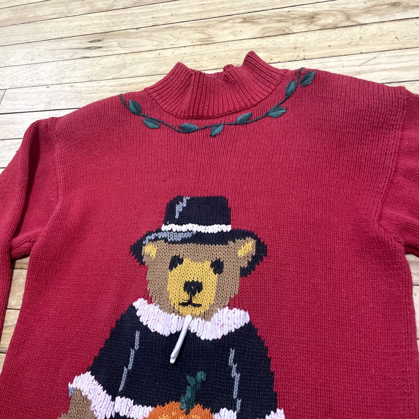 Vintage VINTAGE The Eagle's Eye Halloween Teddy Big Bear Pumpkin Sweater Women L Pullover Red Black Orange 90s Halloween Decor Ladies L Size L / US 10 / IT 46 - 7 Thumbnail